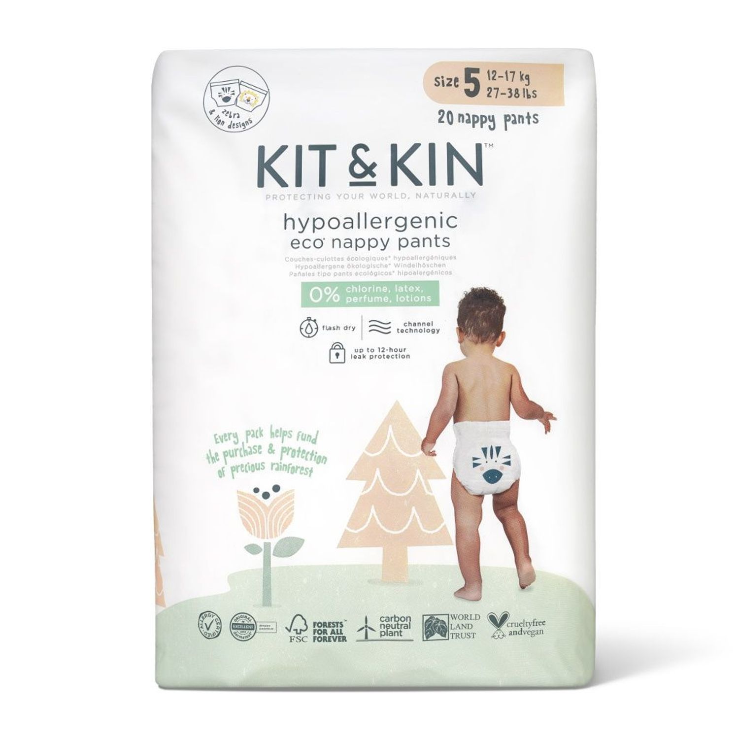 Scutece Hipoalergenice Eco Kit&Kin Pull Up Junior, Marimea 5, 12-17 kg, 20 buc fotografia produsului View 2 L