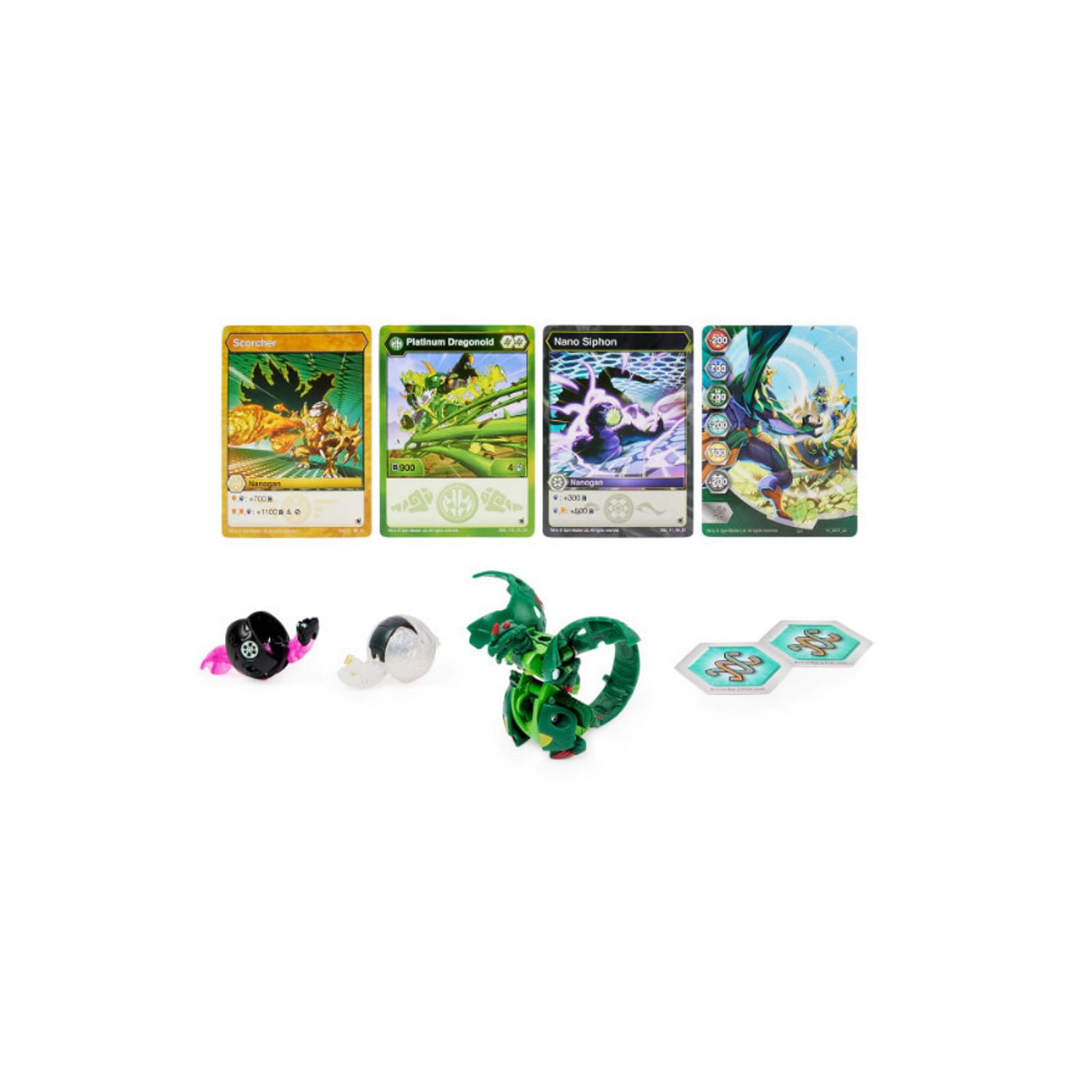 Figurina Bakugan Evolutions - Platinum Powerup, Dragonoid, Scorcher si Siphon fotografia produsului View 10 L