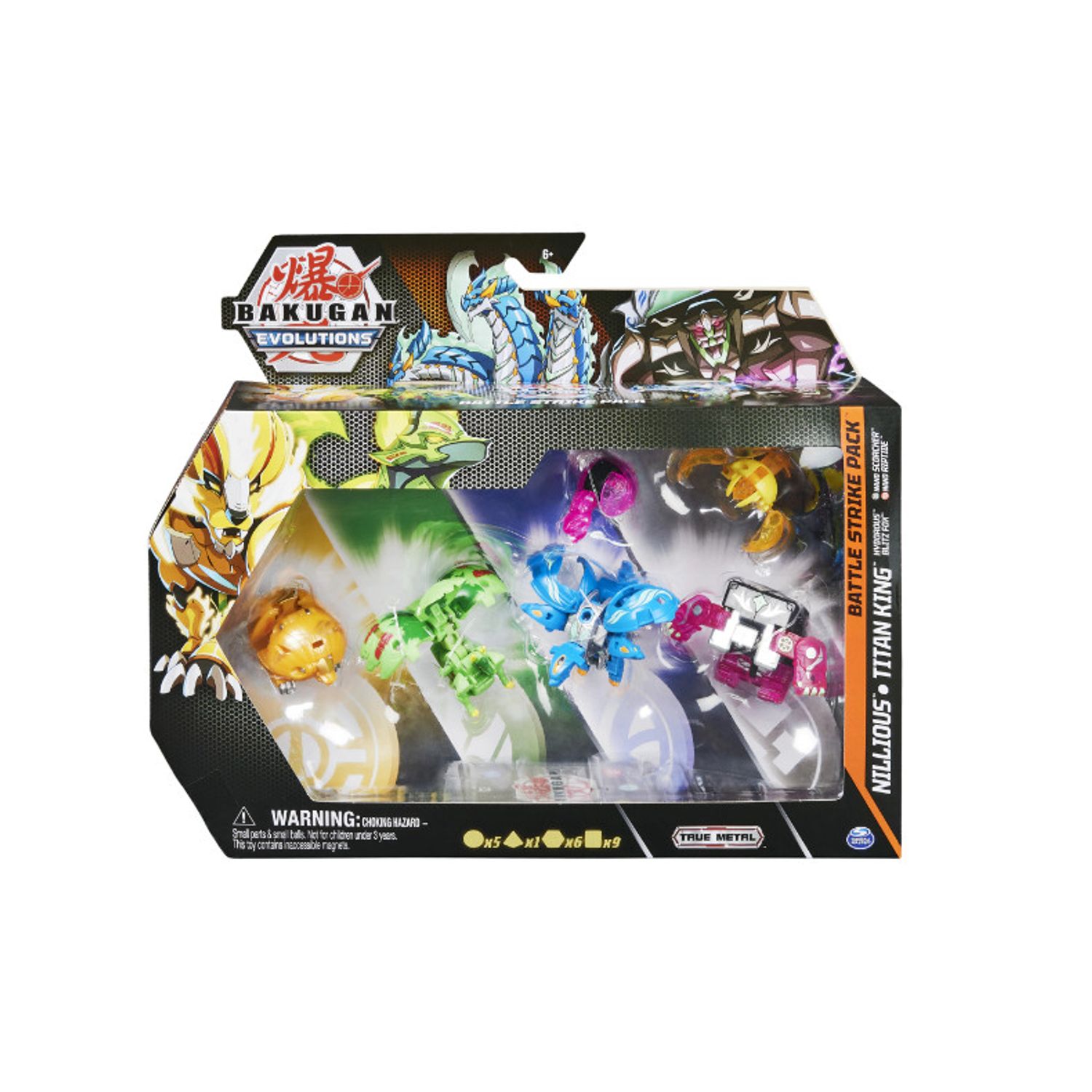 Set 4 Figurine Bakugan Evolutions Battle Strike Pack, Nillious si Titan King fotografia produsului View 2 L