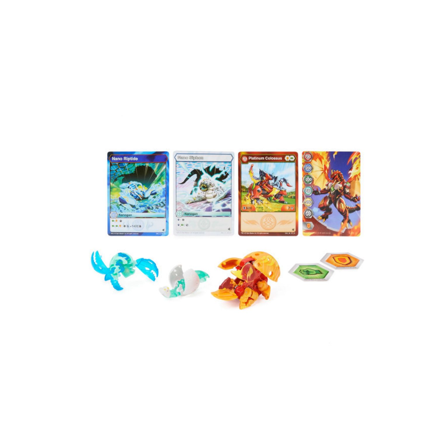 Figurina Bakugan Evolutions - Platinum Powerup, Colossus, Riptide si Siphon fotografia produsului View 4 L