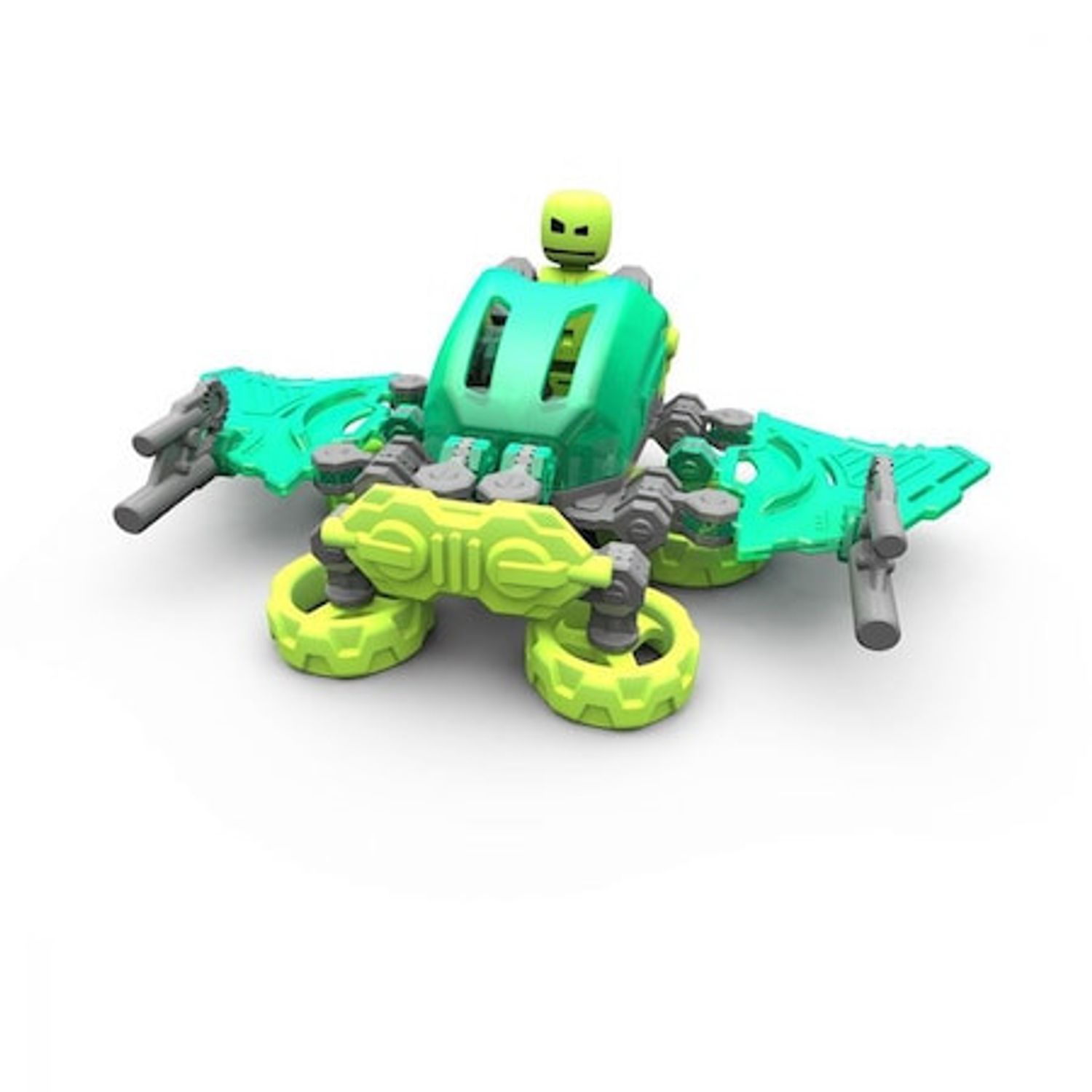 Set Figurina Robot articulat transformabil KlikBot Megabots Drifter, Green fotografia produsului