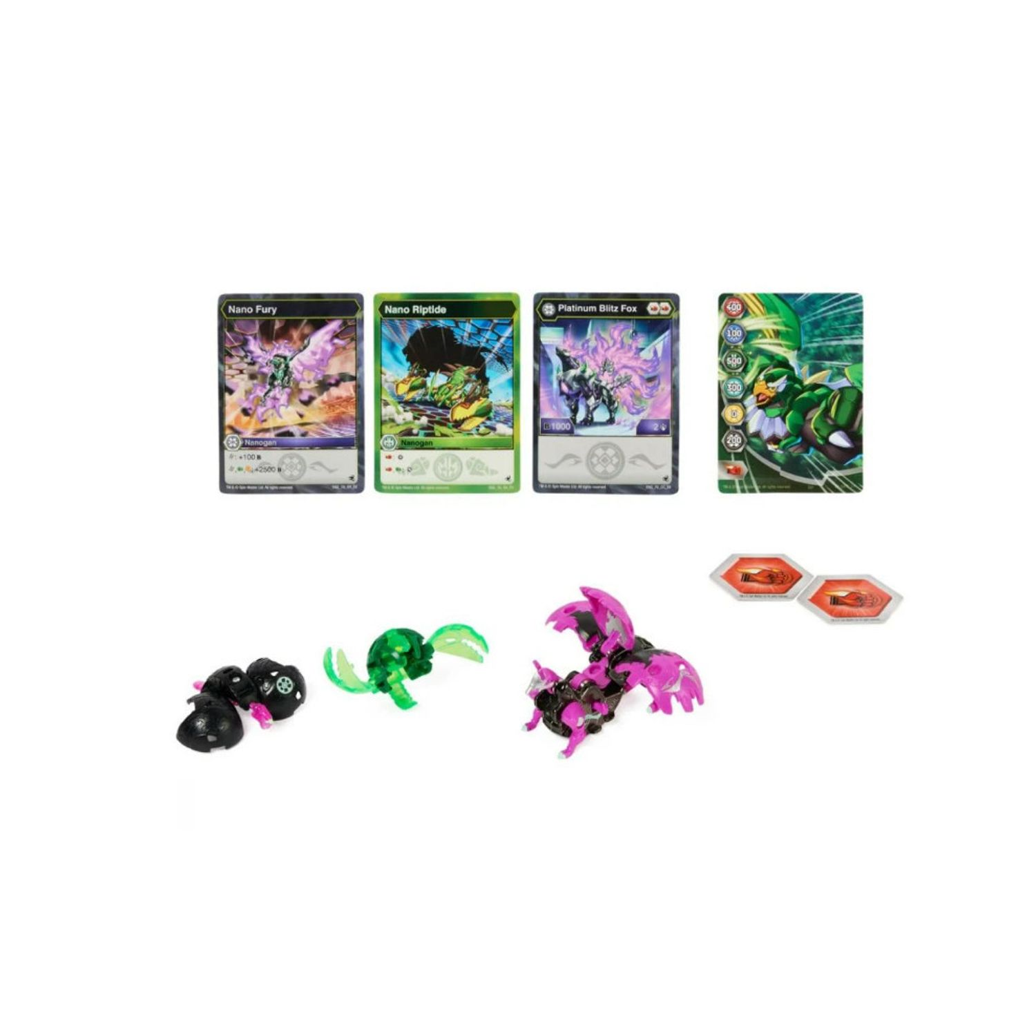 Set 3 figurine Bakugan Evolutions Platinum Power Up, Blitz Fox, Mov, 7 cm fotografia produsului View 12 L