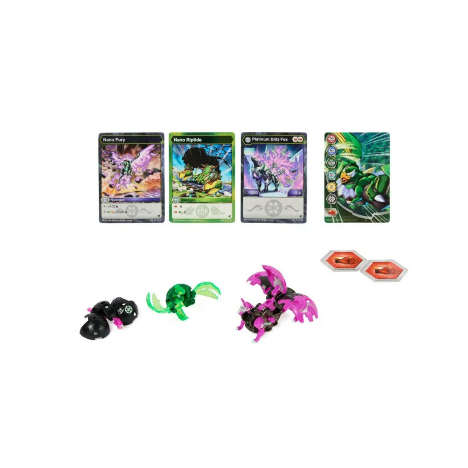 Set 3 figurine Bakugan Evolutions Platinum Power Up, Blitz Fox, Mov, 7 cm fotografia produsului View 6 L