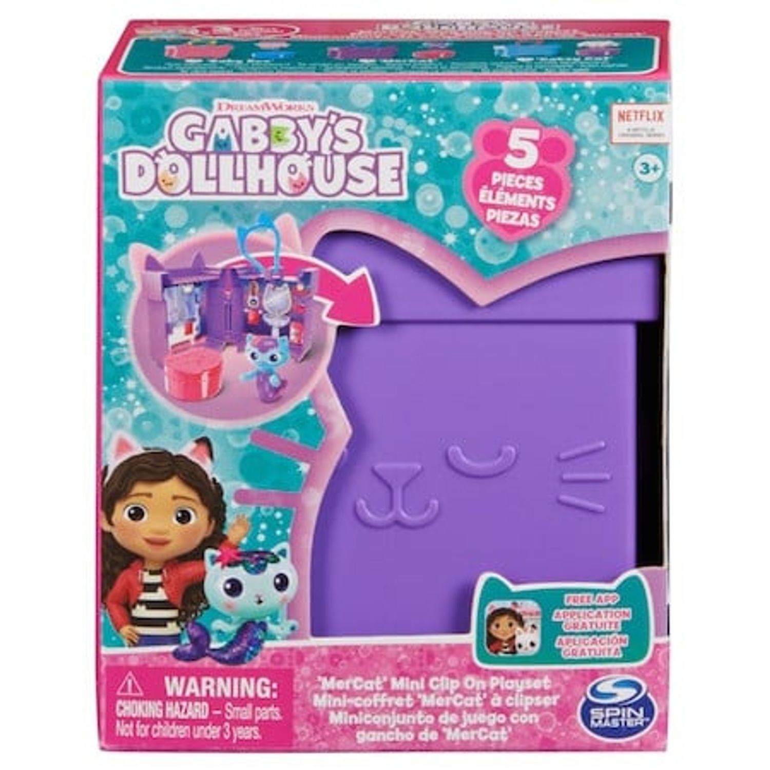 Set casuta/figurina MerCat, Spin Master, Gabby's Dollhouse, 3 ani+, Mov fotografia produsului