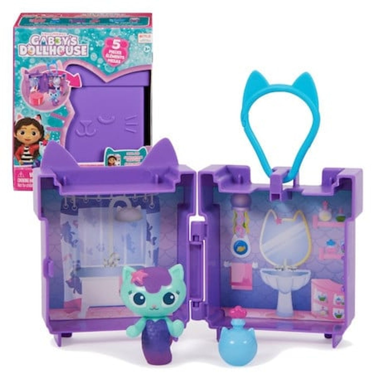Set casuta/figurina MerCat, Spin Master, Gabby's Dollhouse, 3 ani+, Mov fotografia produsului View 4 L