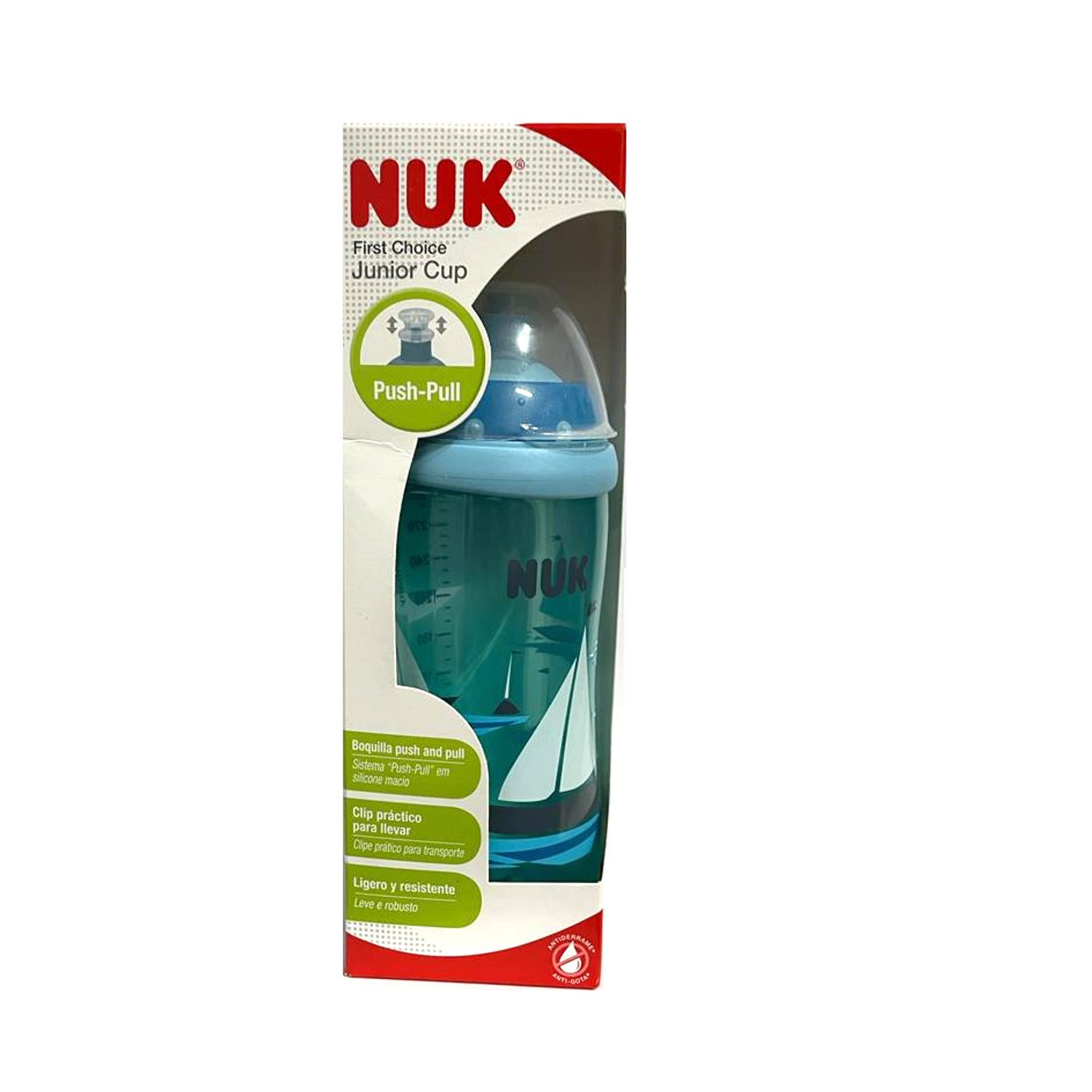 Cana NUK Junior cu sistem push-pull, 36 luni+, 300 ml, Barca, Albastru fotografia produsului View 2 L