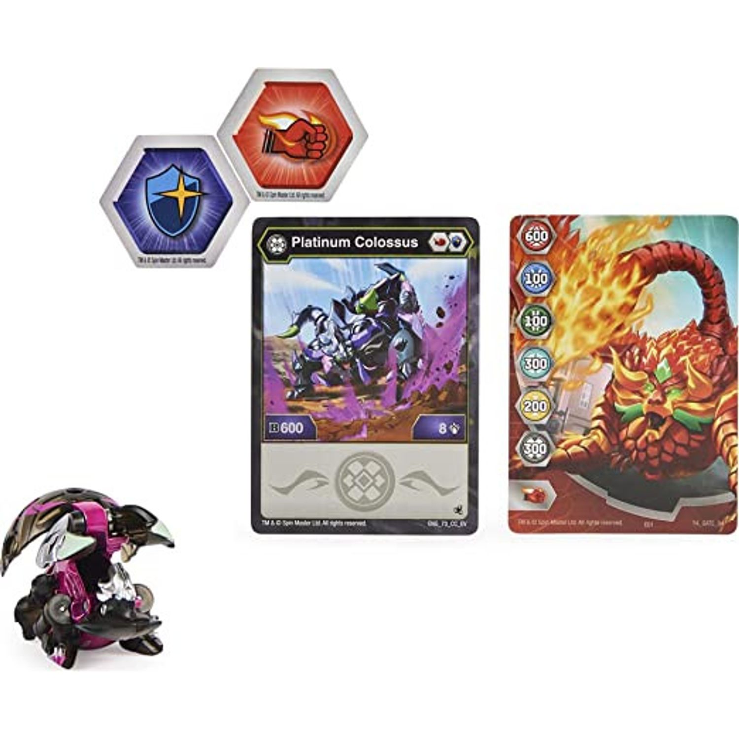 Figurina Bakugan Evolutions Platinum Series, Colossus, Negru-Mov, 6 cm fotografia produsului View 5 L