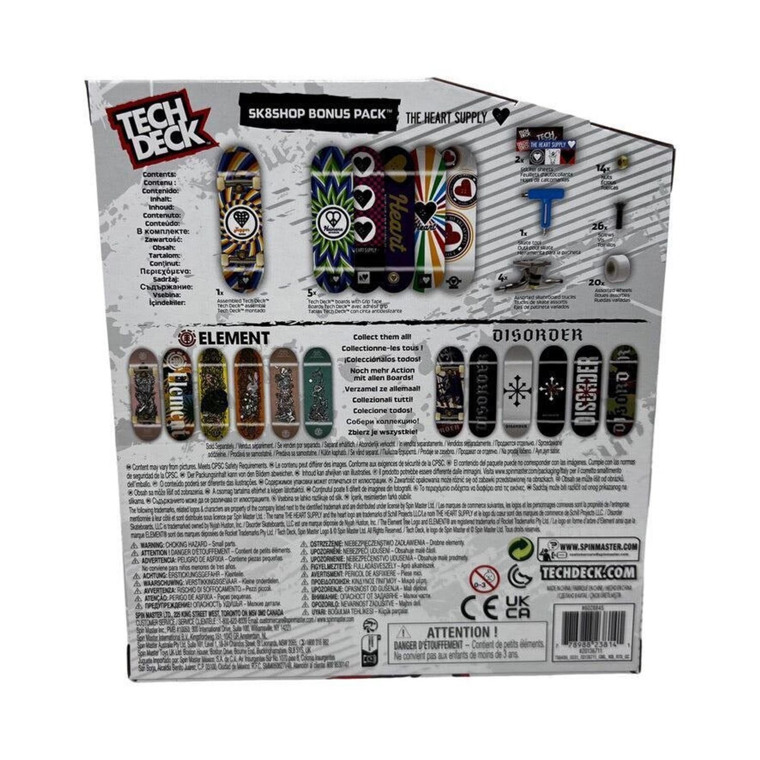 Set 6 mini placi skateboard, Tech Deck, Bonus Pack, The Heart Supply fotografia produsului View 2 L