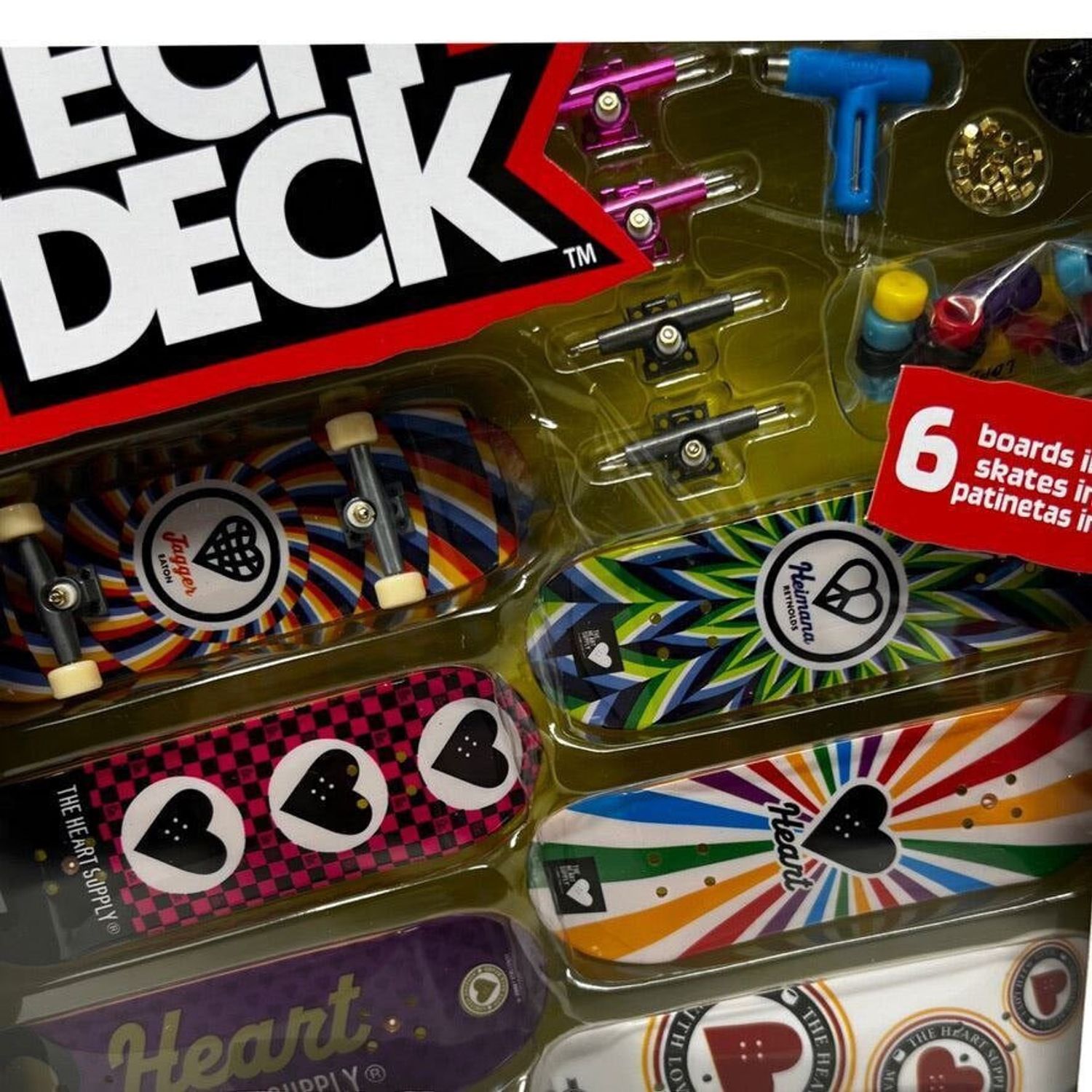 Set 6 mini placi skateboard, Tech Deck, Bonus Pack, The Heart Supply fotografia produsului View 3 L