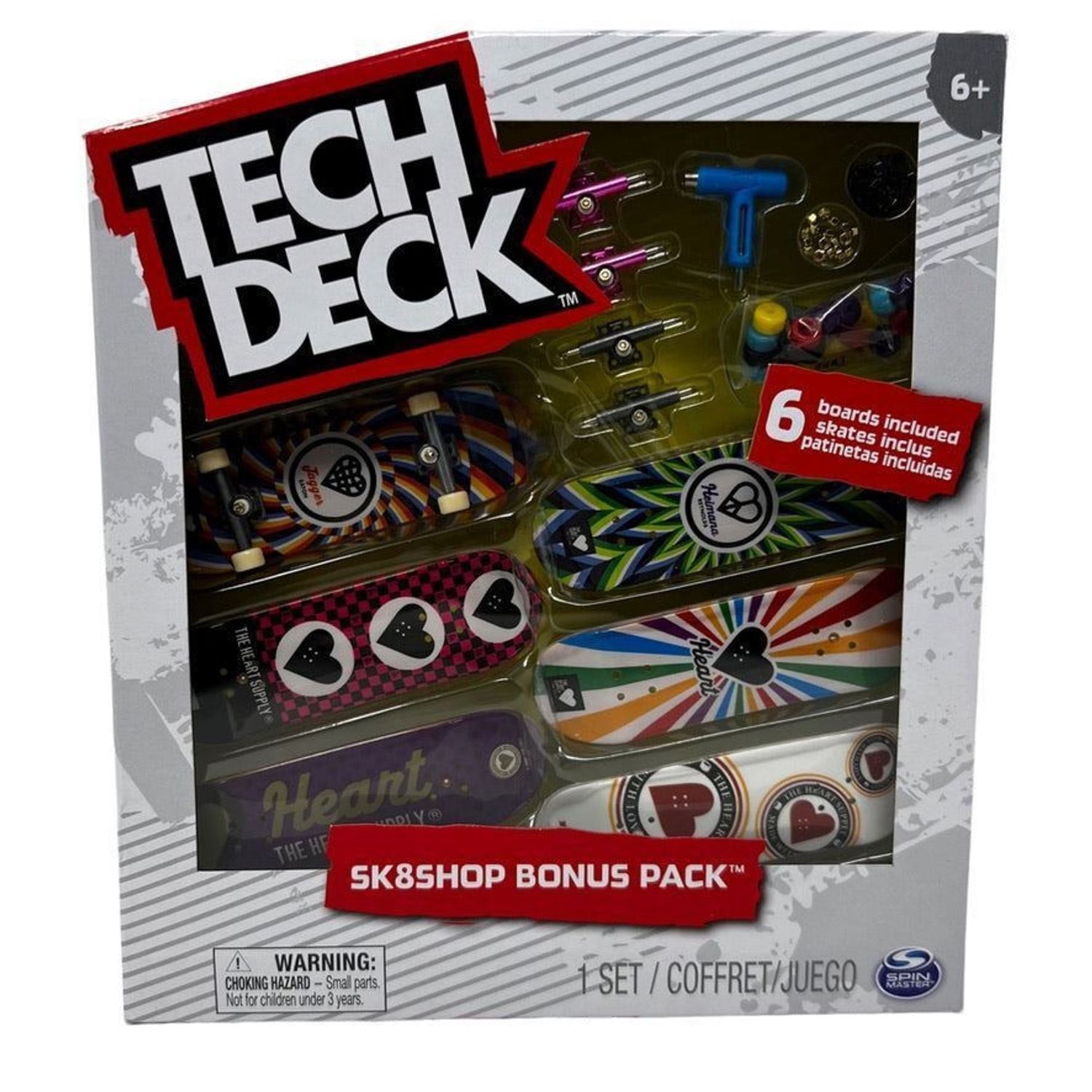 Set 6 mini placi skateboard, Tech Deck, Bonus Pack, The Heart Supply fotografia produsului