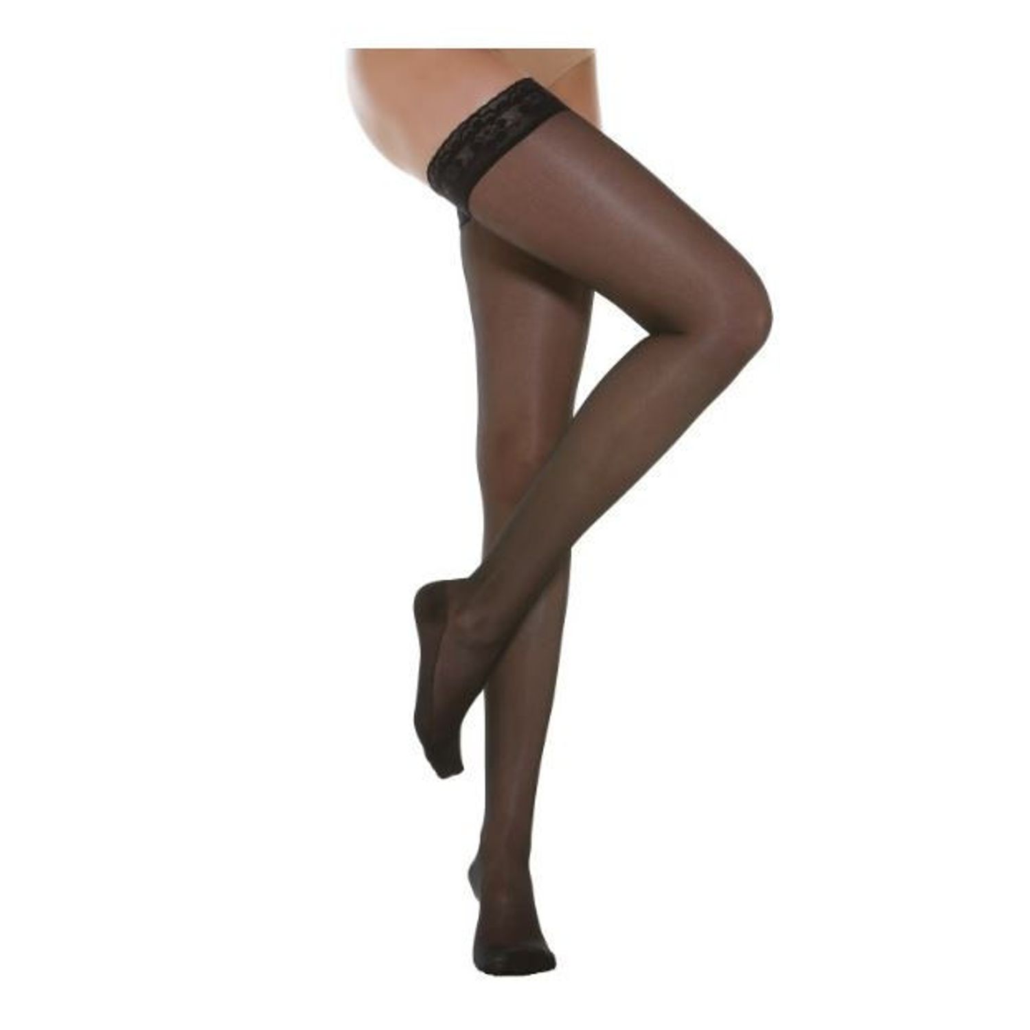 Ciorapi elastici compresie medie, Relaxsan, pana la coapsa, Negru, 1 fotografia produsului
