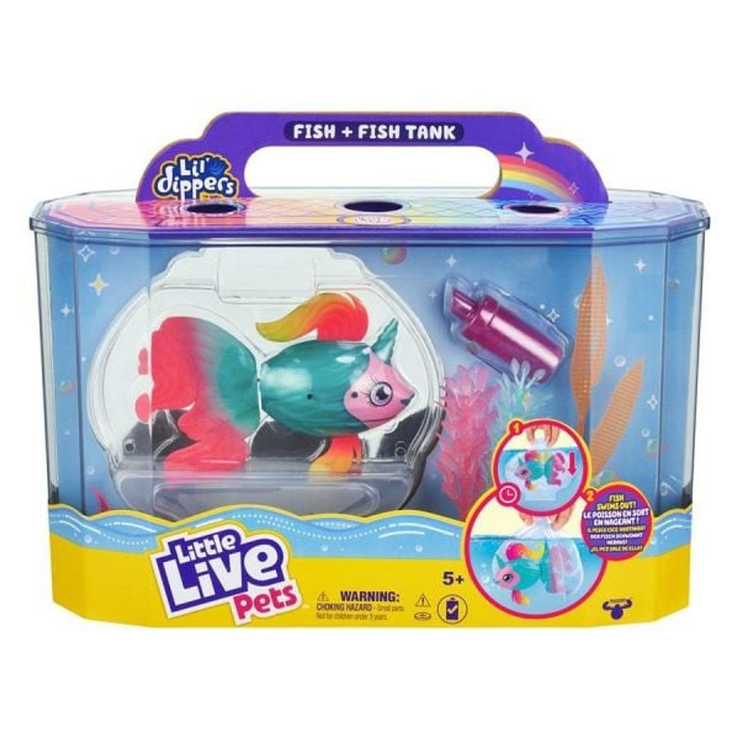 Pestisor interactiv cu acvariu Little Live Pets, Multicolor, 10 cm fotografia produsului View 2 L