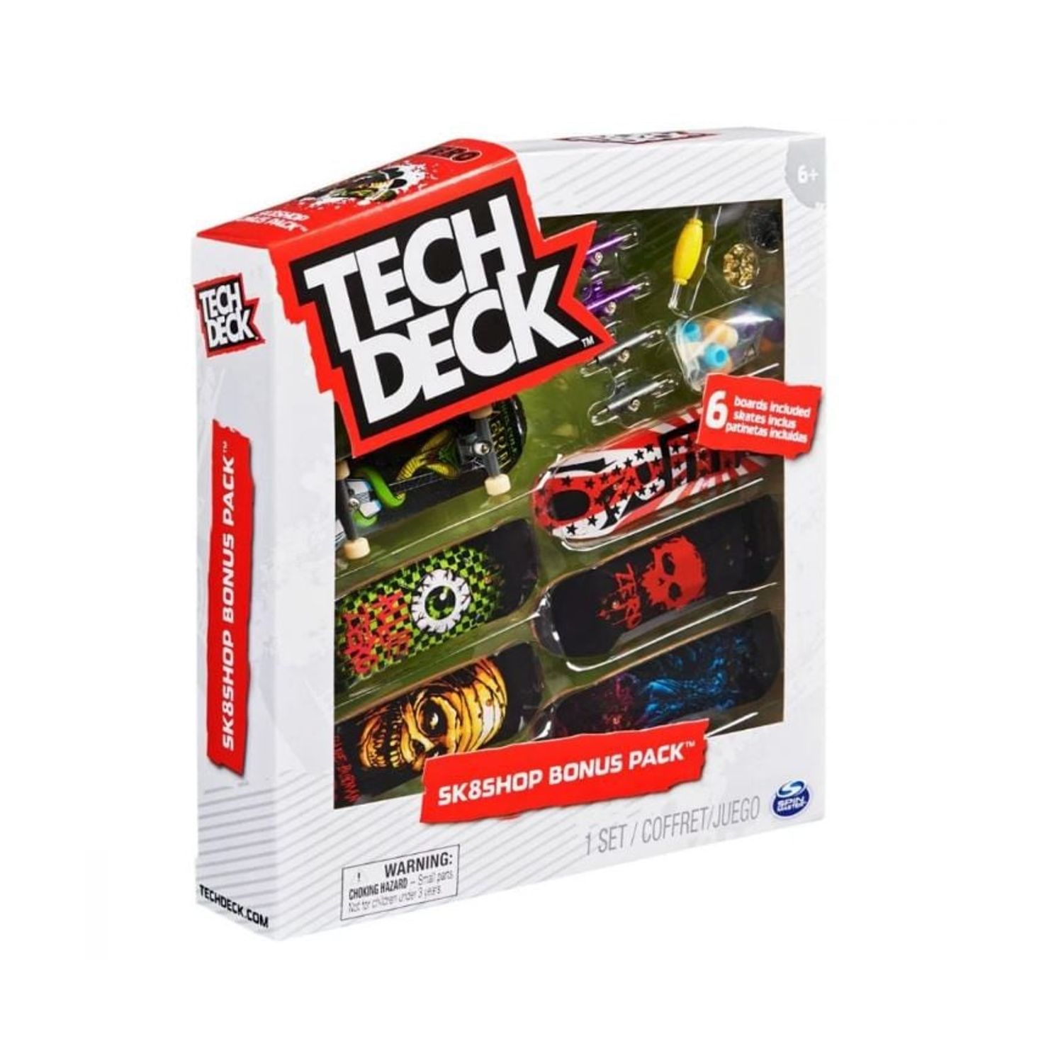 Set 6 mini placi skateboard, Tech Deck, Sk8shop Bonus Pack, 6 ani+ fotografia produsului