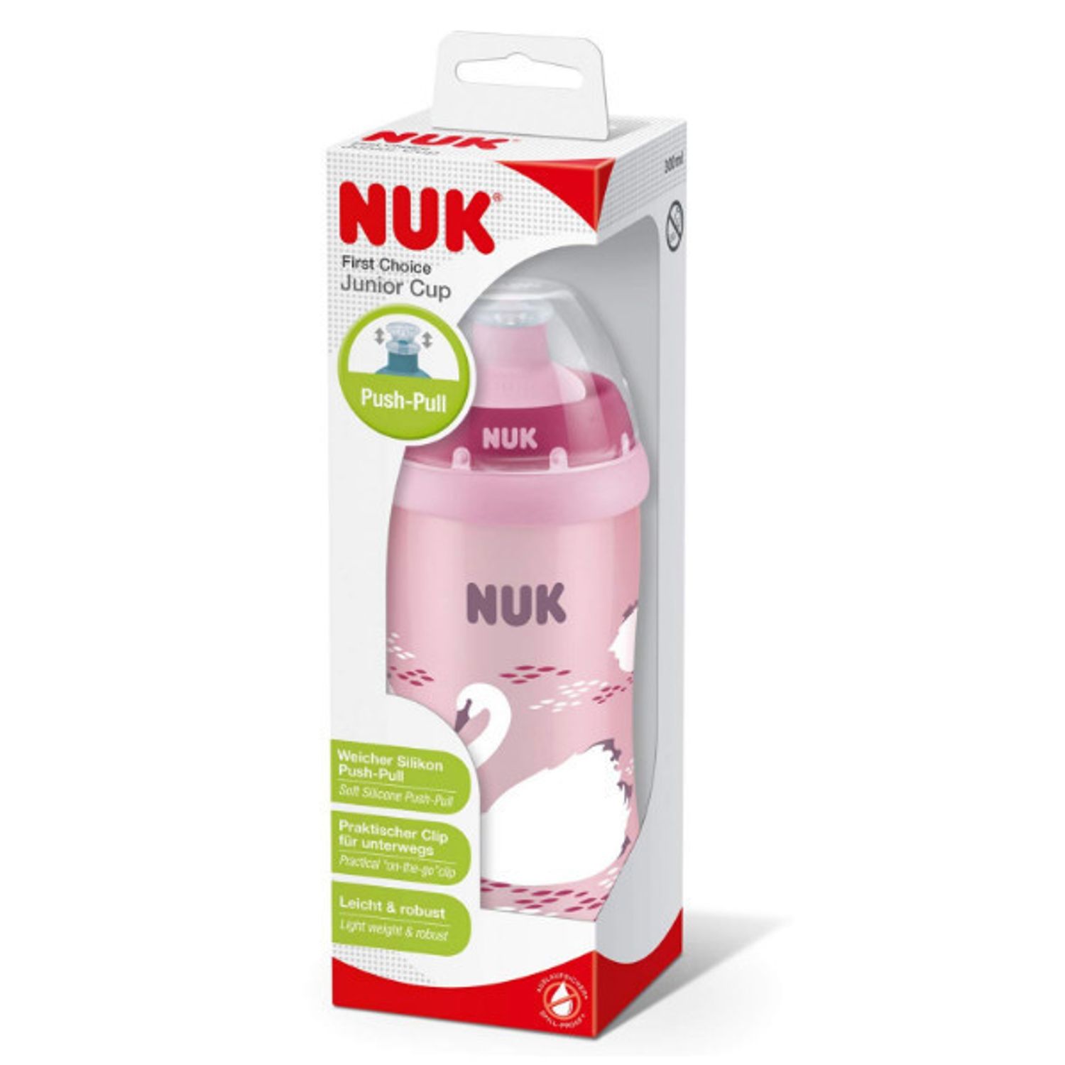 Cana Nuk First Choice Junior Cup cu sistem Push-Pull, 300 ml, Roz fotografia produsului View 6 L