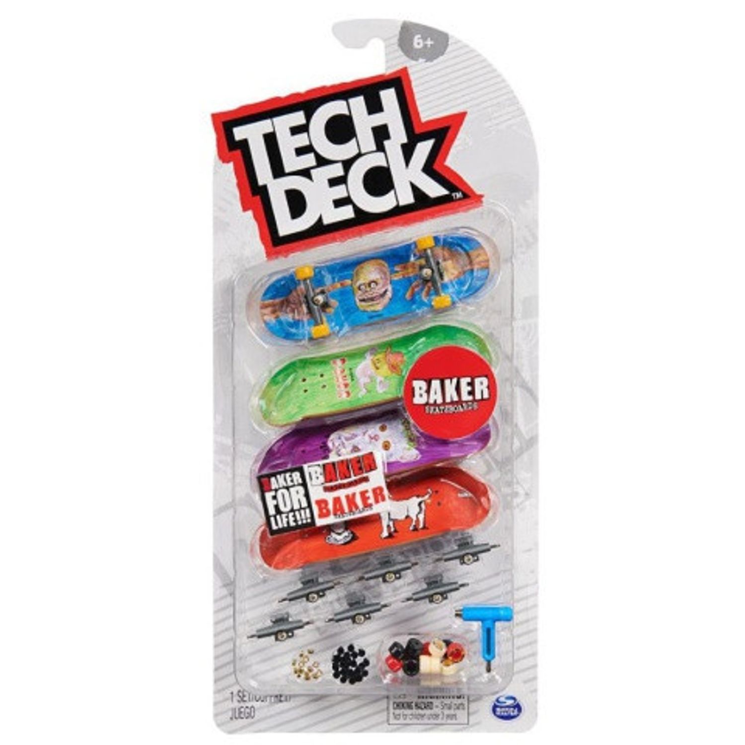 Set 4 mini Skateboarduri Tech Deck Baker cu Piese de Schimb, 9 cm fotografia produsului View 2 L