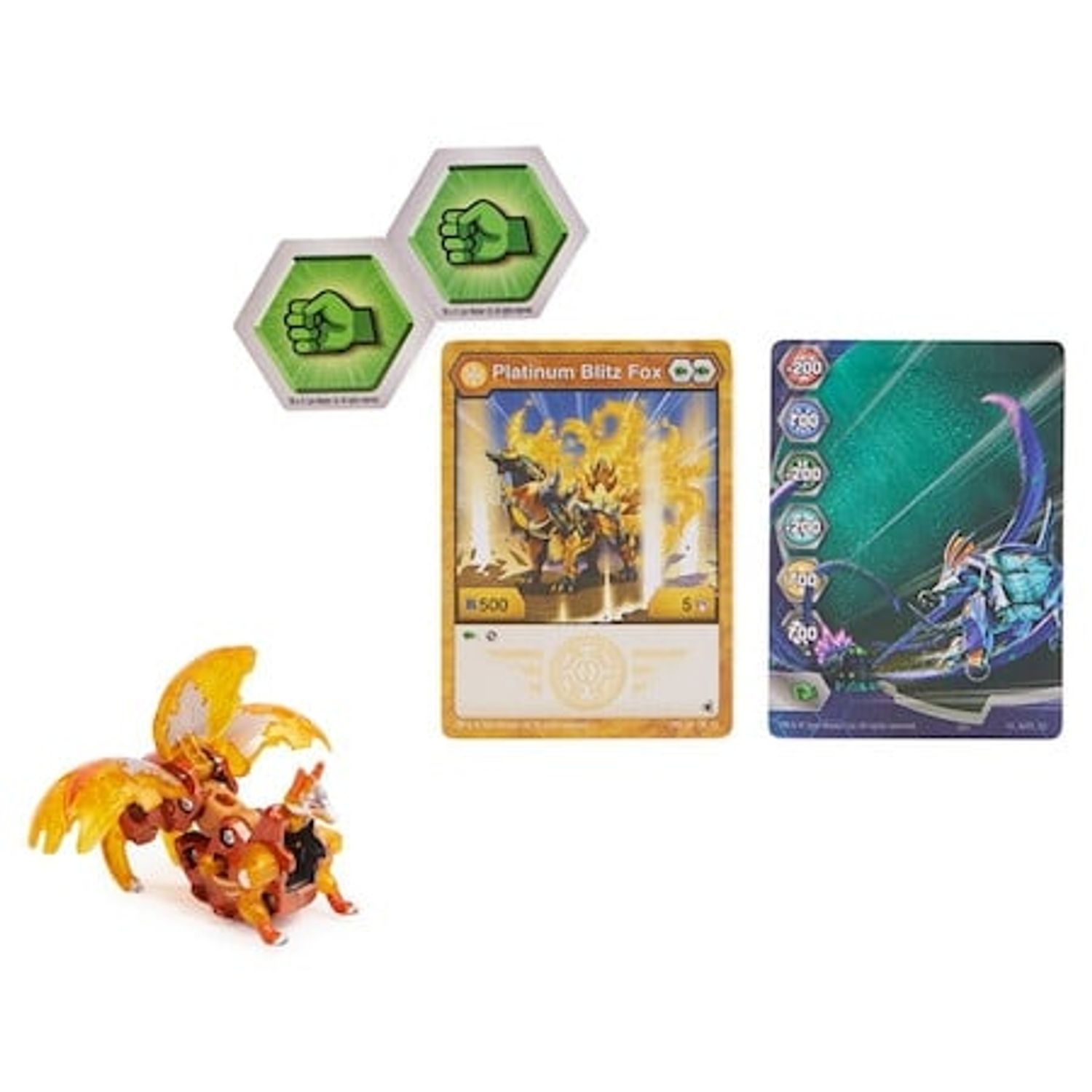 Figurina Metalica Bakugan Evolutions, Blitz Fox Portocaliu, 6cm fotografia produsului View 4 L