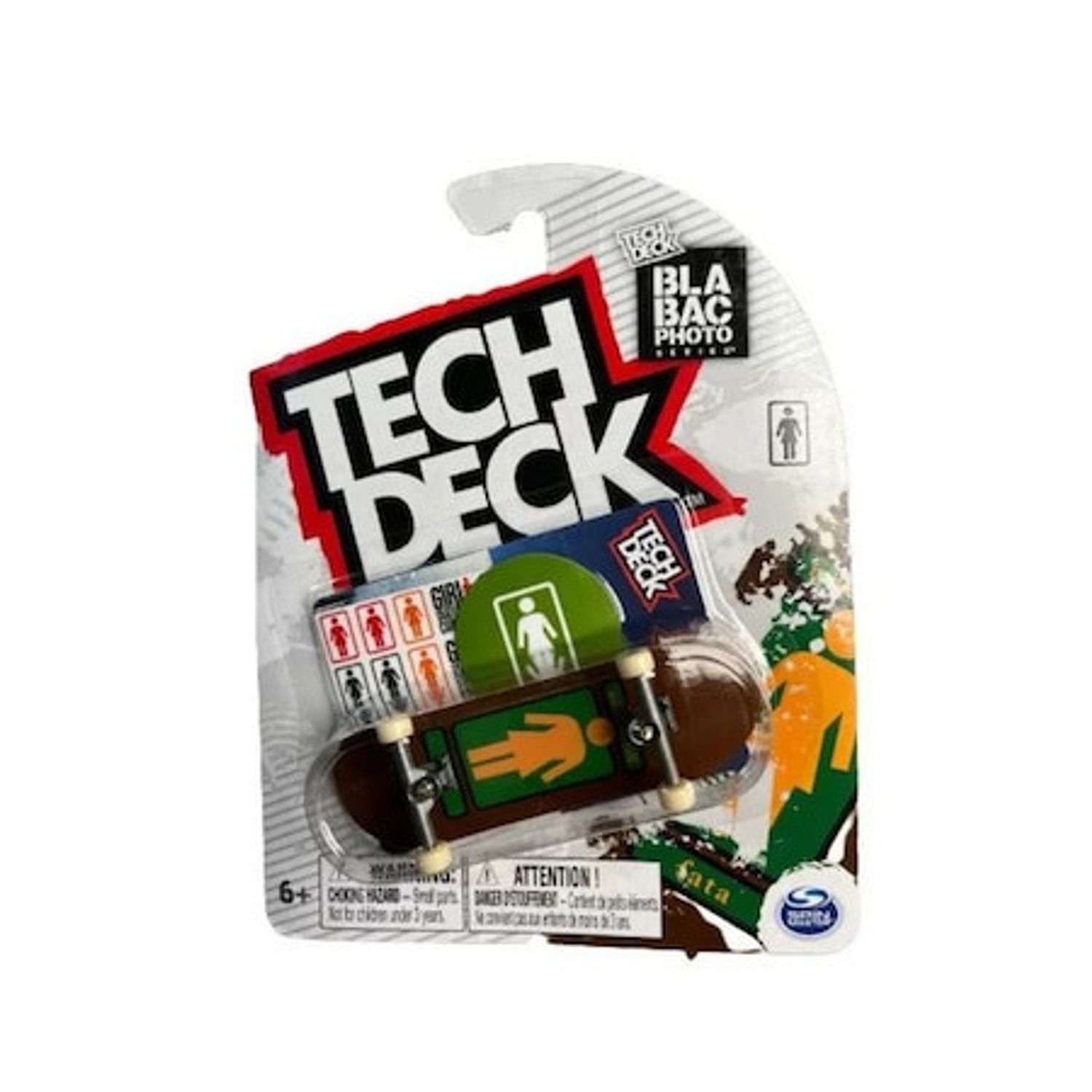 Mini placa skateboard Tech Deck BlaBac Photo, Verde-Maro, 9 cm fotografia produsului