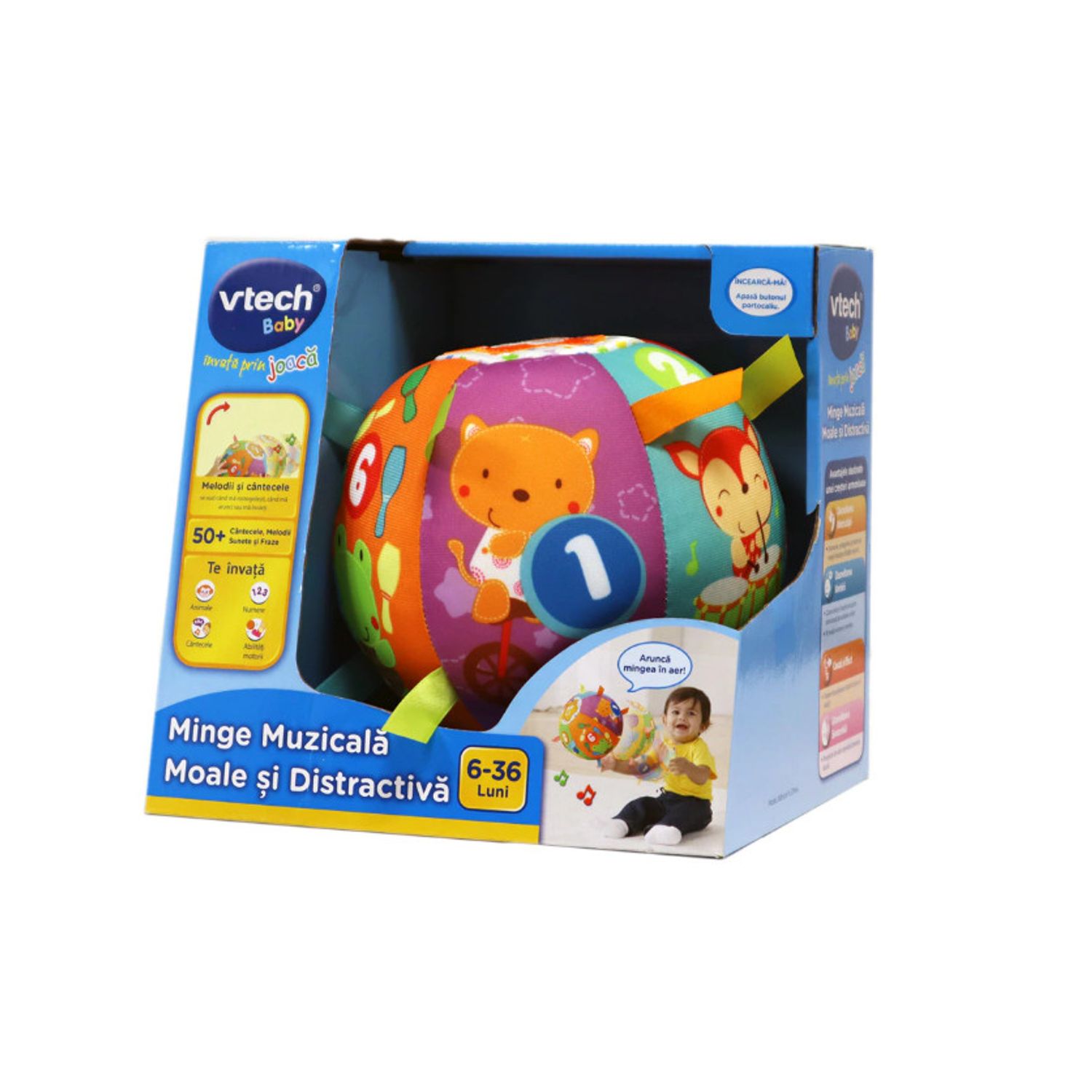 Jucarie bebelusi Vtech - Minge Muzicala, Moale si distractiva fotografia produsului View 2 L