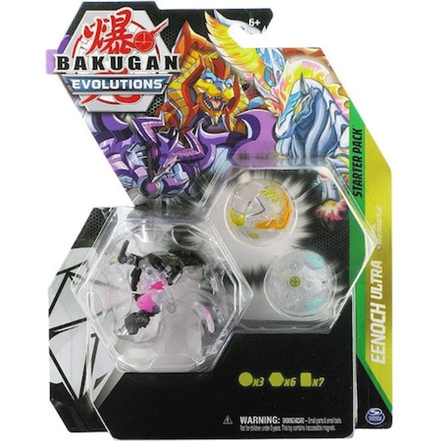 Set 3 figurine Bakugan Evolutions Starter Pack, Eenoch, 7 cm fotografia produsului
