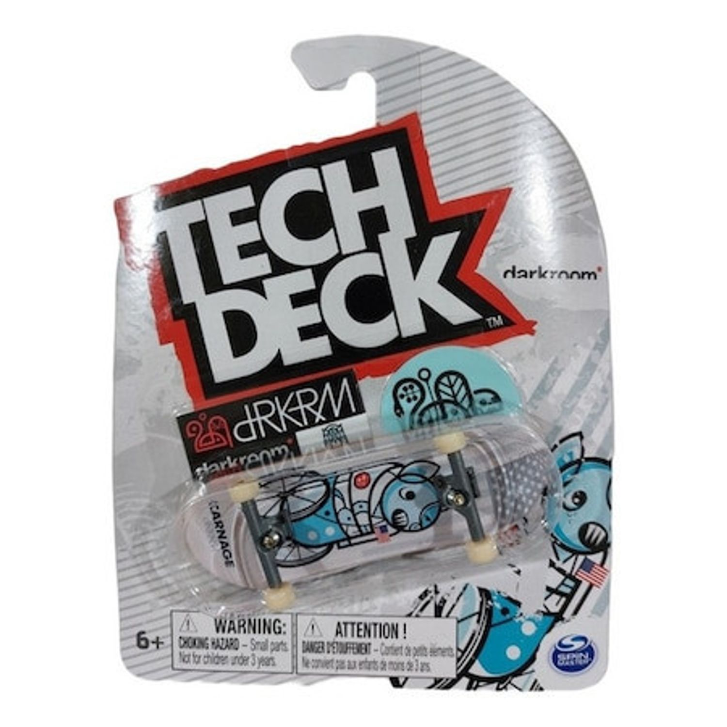 Mini placa skateboard Tech Deck Darkroom, Alb-Albastru, 9 cm fotografia produsului