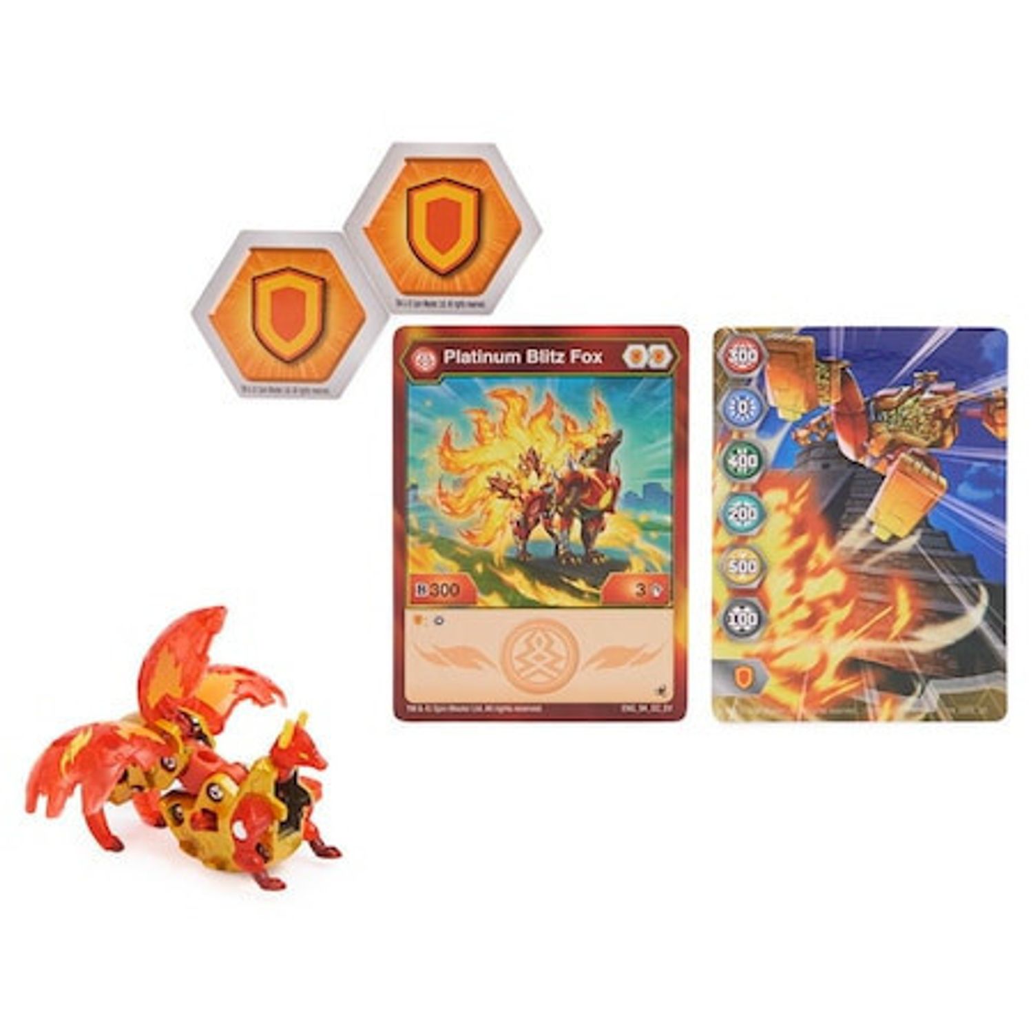 Figurina Metalica Bakugan Evolutions, Blitz Fox Rosu, 6cm fotografia produsului View 6 L