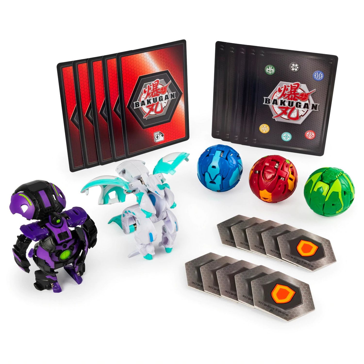 Set 5 Figurine Bakugan - Haos Dragonoid Si Darkus Goreene fotografia produsului View 3 L