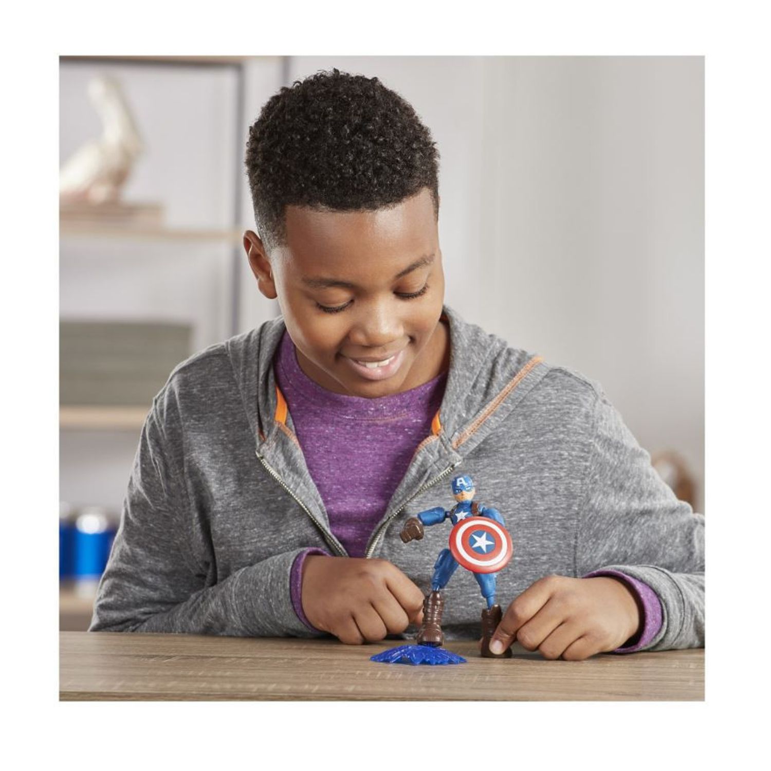 Figurina Bend and Flex Avengers - Captain America, 15 cm fotografia produsului View 8 L