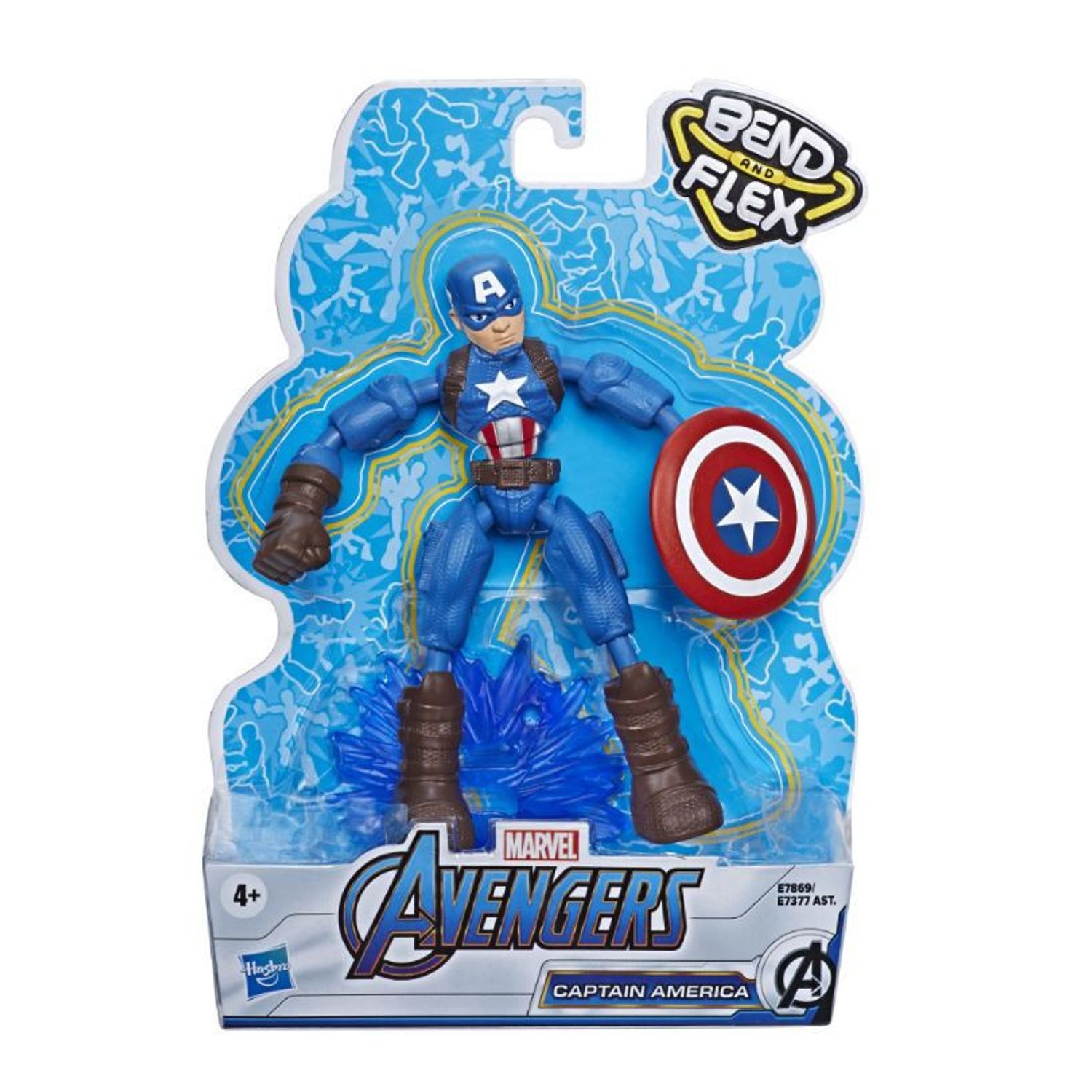 Figurina Bend and Flex Avengers - Captain America, 15 cm fotografia produsului