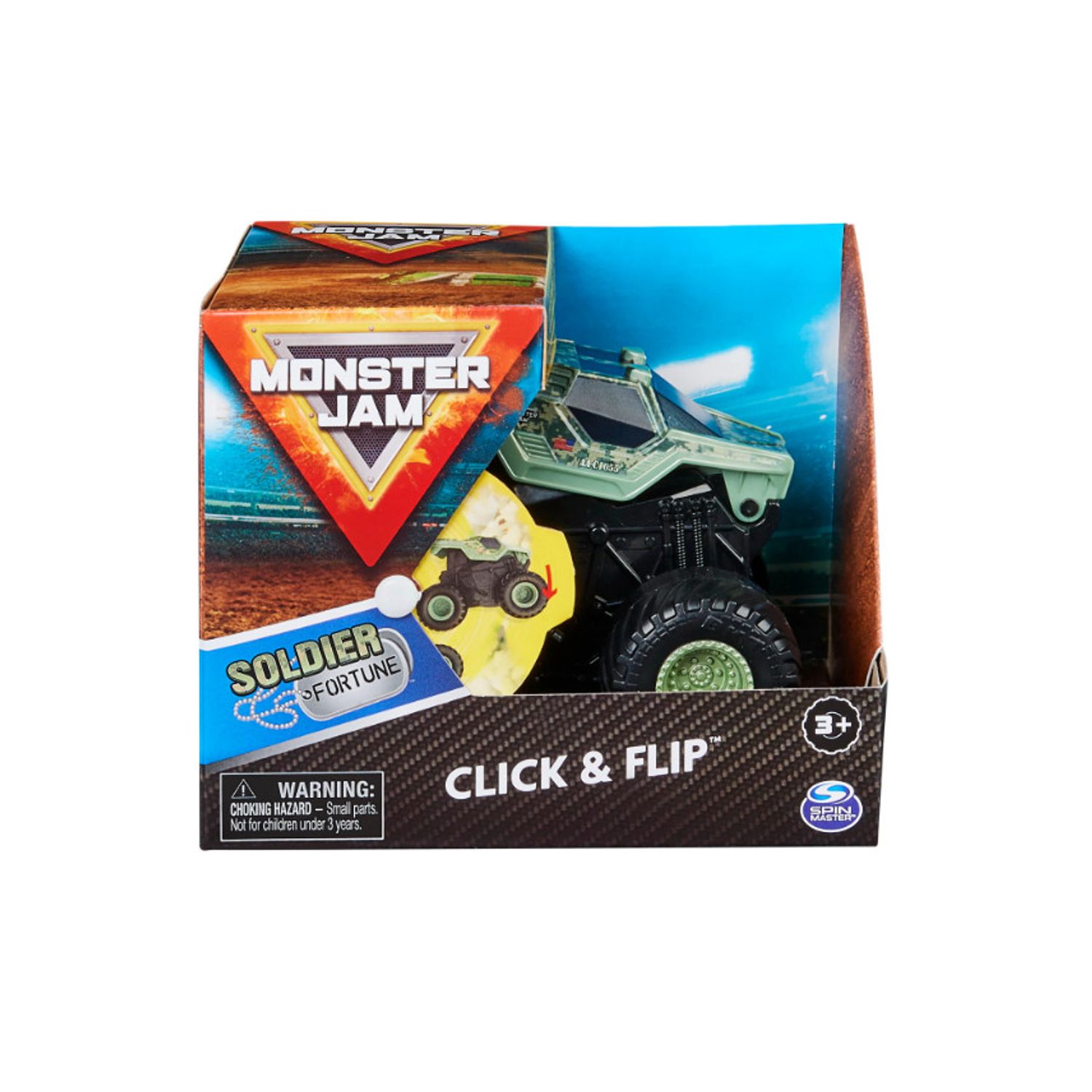 Masinuta Monster Jam Click Flip - Soldier Fortune, 1:43 fotografia produsului View 5 L