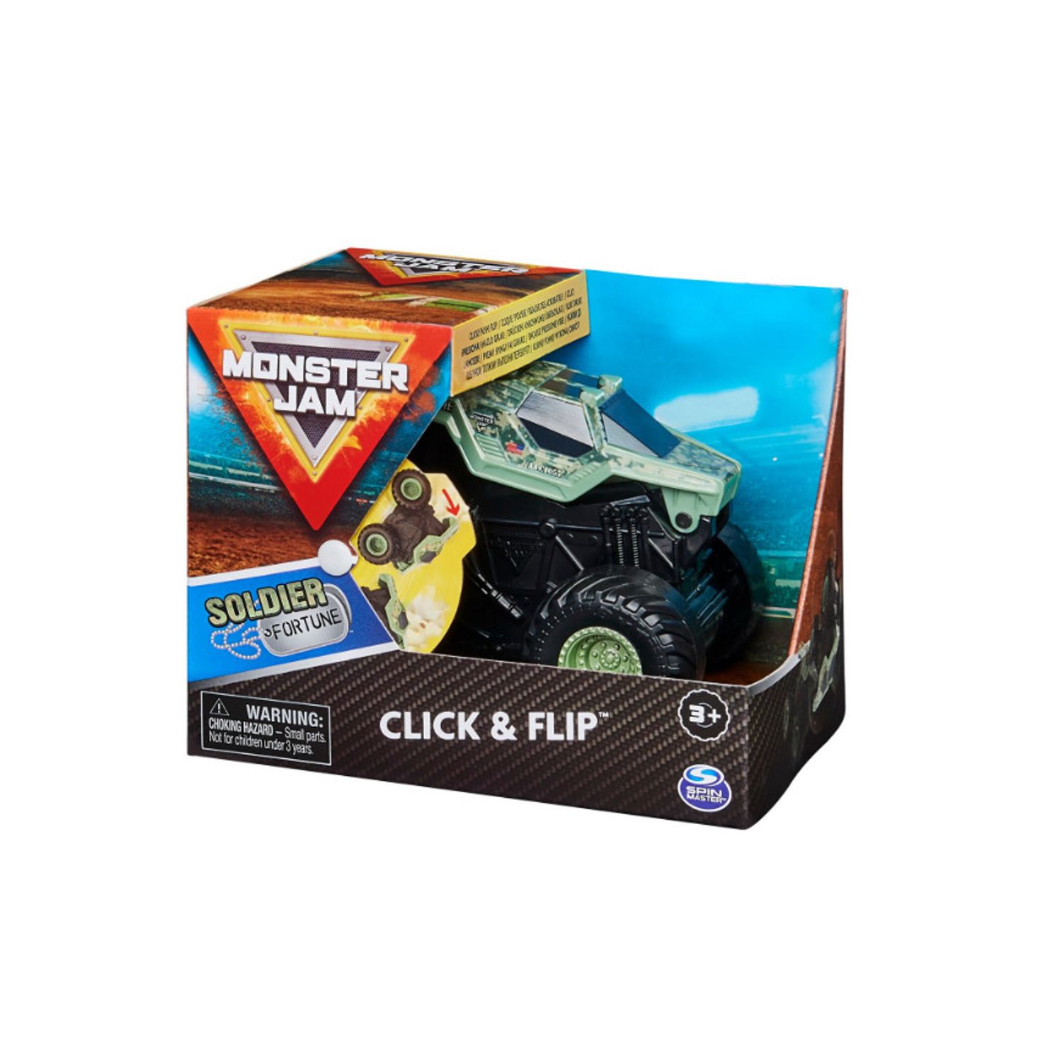 Masinuta Monster Jam Click Flip - Soldier Fortune, 1:43 fotografia produsului View 6 L