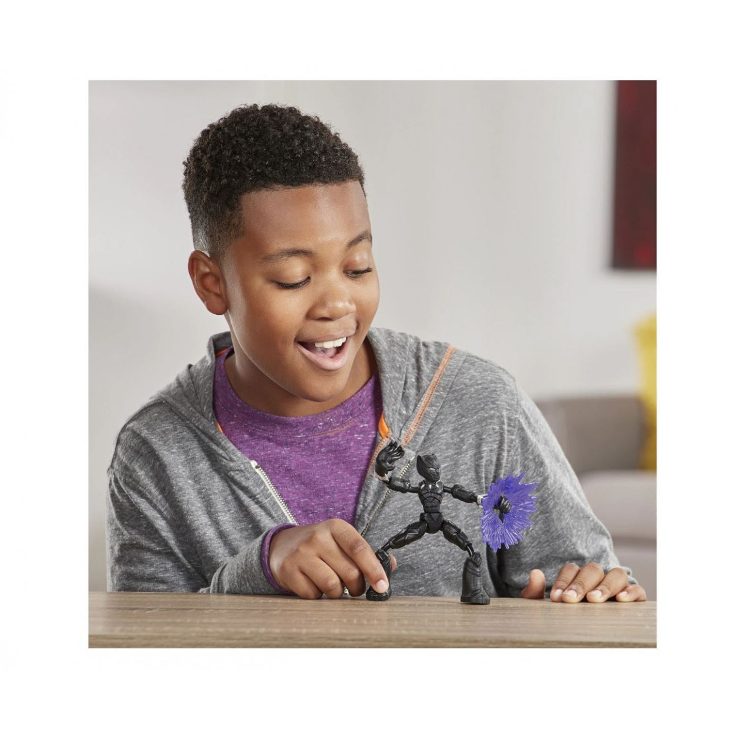 Figurina Bend and Flex Avengers - Black Panther, 15 cm fotografia produsului View 4 L