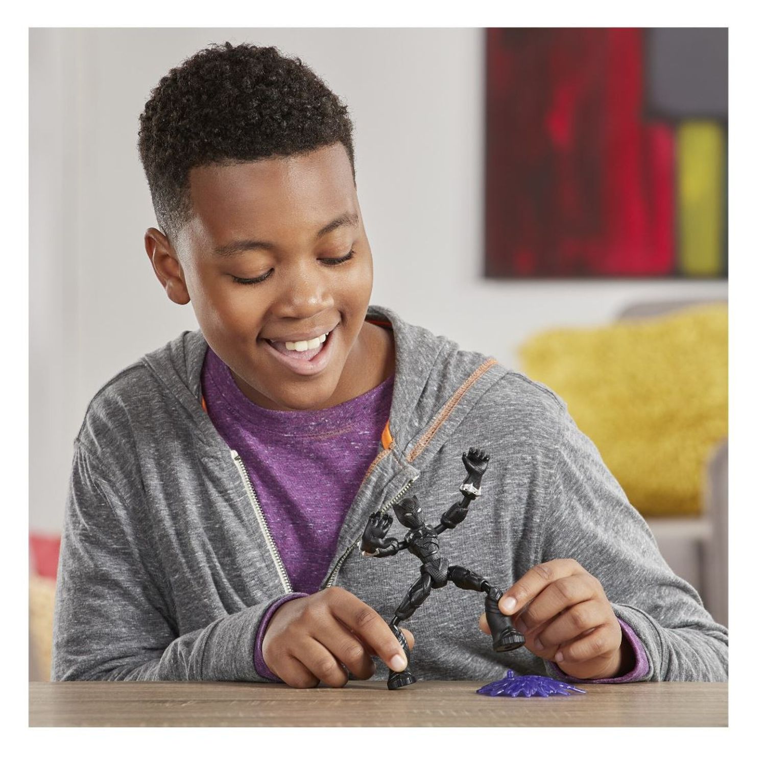 Figurina Bend and Flex Avengers - Black Panther, 15 cm fotografia produsului View 7 L