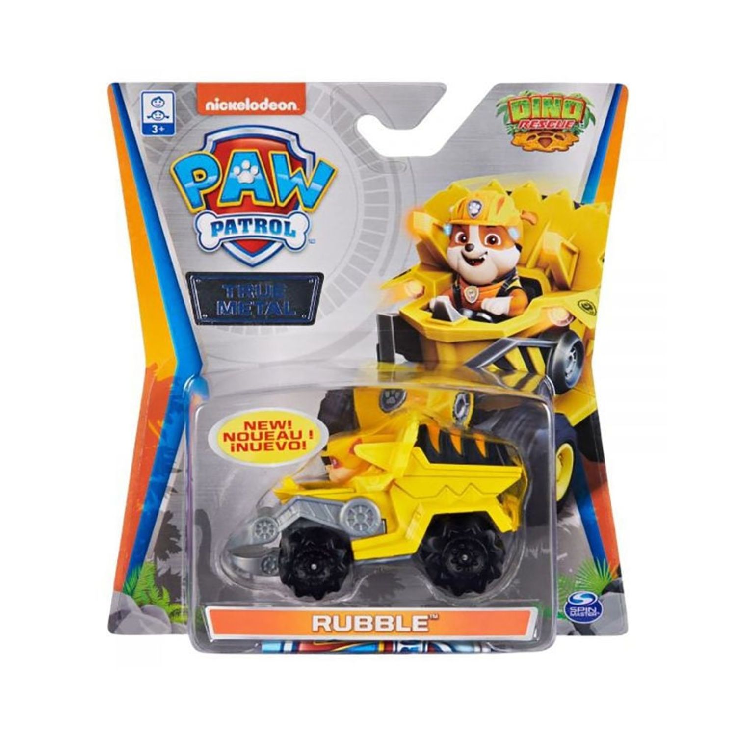 Masinuta Paw Patrol Dino Rescue, Rubble, Galben, 10 cm fotografia produsului