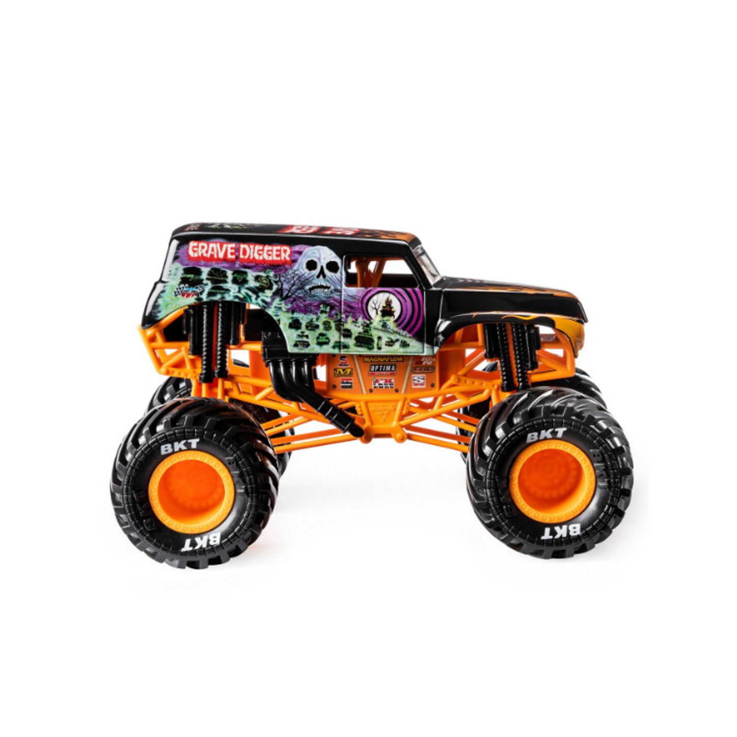 Masinuta Monster Jam - Grave Digger, portocaliu, 1:24 fotografia produsului View 3 L
