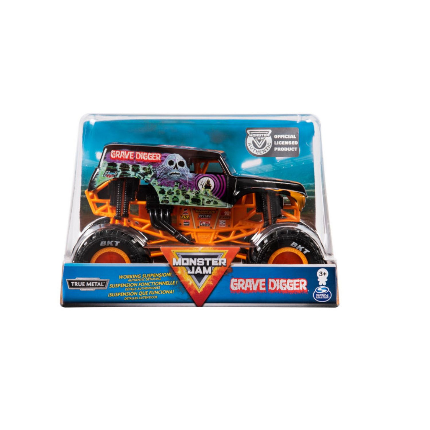 Masinuta Monster Jam - Grave Digger, portocaliu, 1:24 fotografia produsului View 5 L