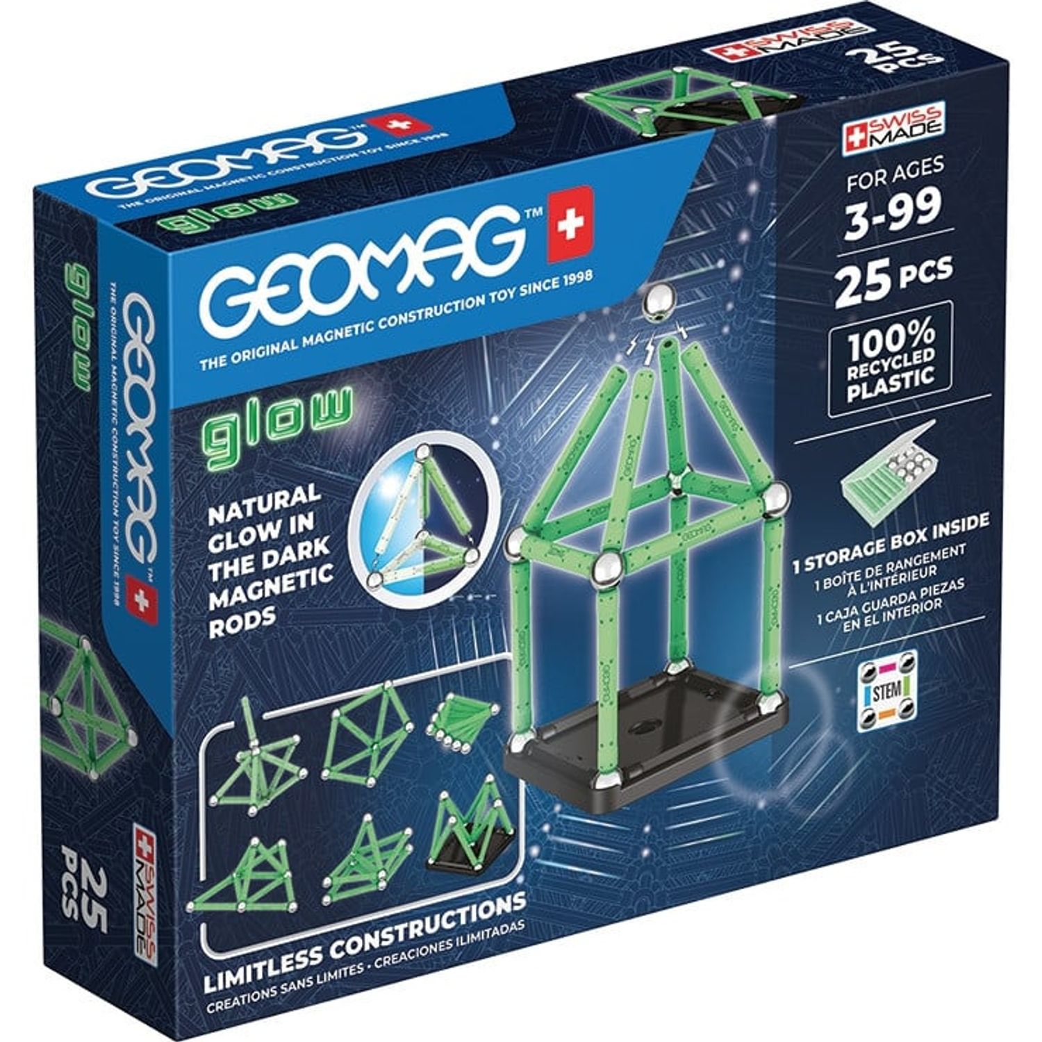 Set de constructie magnetic Geomag Glow 25 piese, 328 fotografia produsului