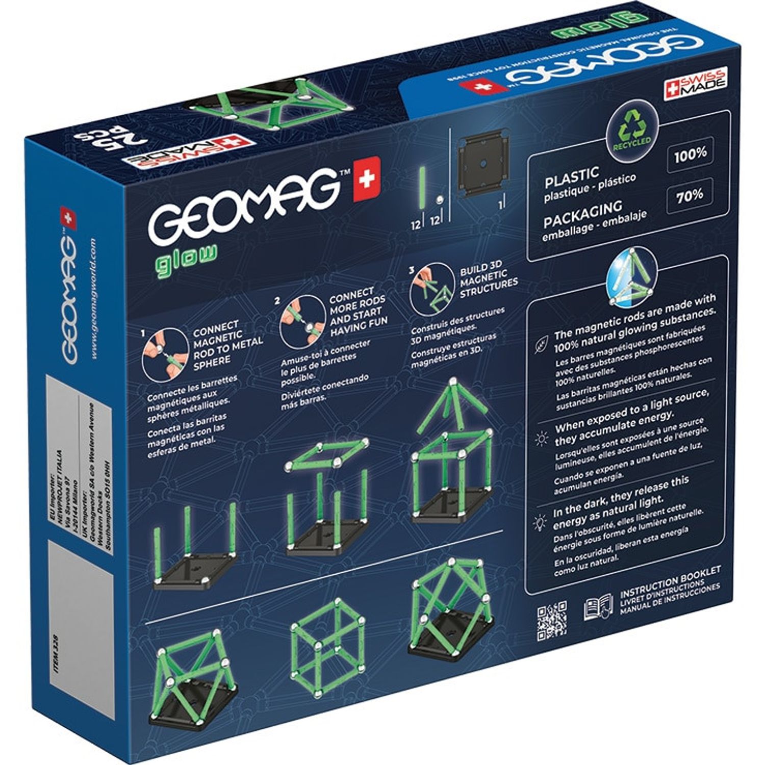 Set de constructie magnetic Geomag Glow 25 piese, 328 fotografia produsului View 2 L