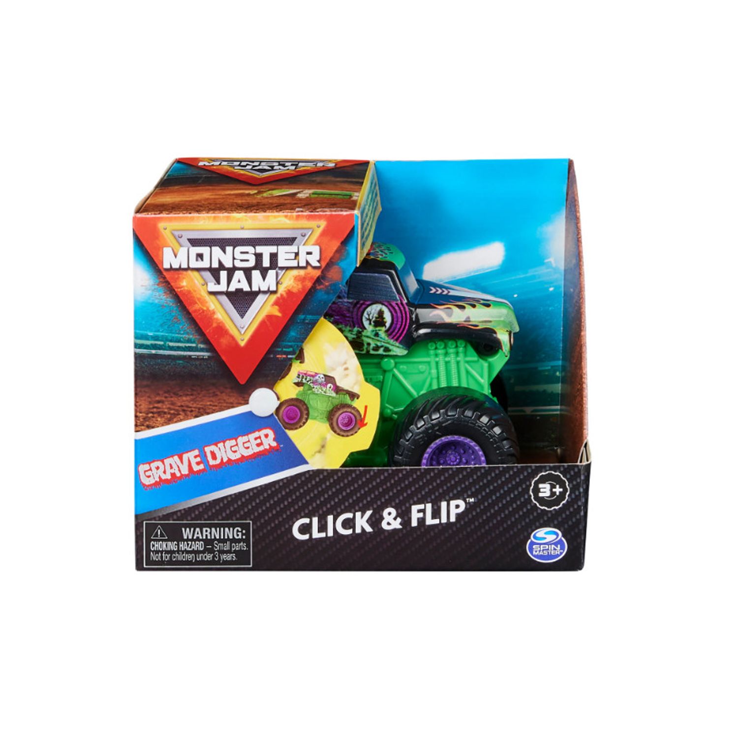 Masinuta Monster Jam Click Flip - Grave Digger, 1:43 fotografia produsului View 3 L
