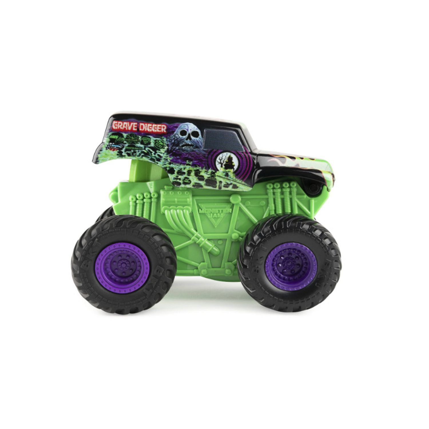 Masinuta Monster Jam Click Flip - Grave Digger, 1:43 fotografia produsului View 5 L