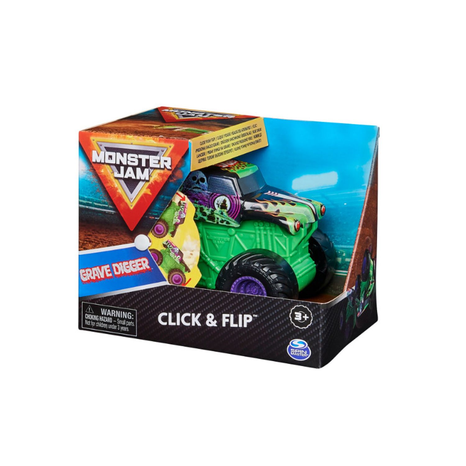 Masinuta Monster Jam Click Flip - Grave Digger, 1:43 fotografia produsului View 6 L