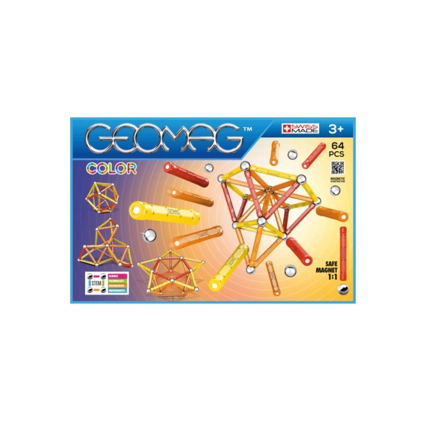 Set de constructie magnetic Geomag, Color, 64 piese fotografia produsului