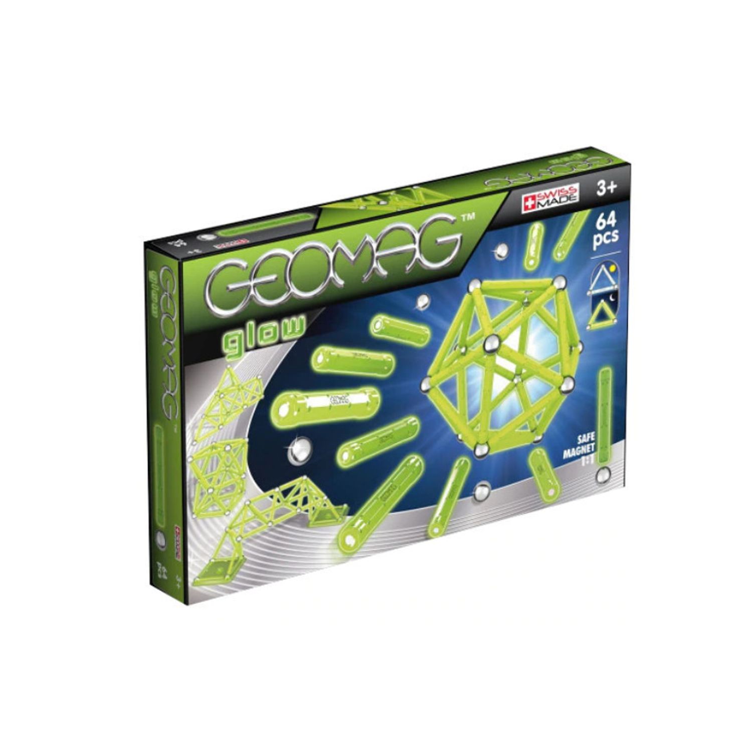 Set de constructie magnetic Geomag, Glow, 64 piese fotografia produsului