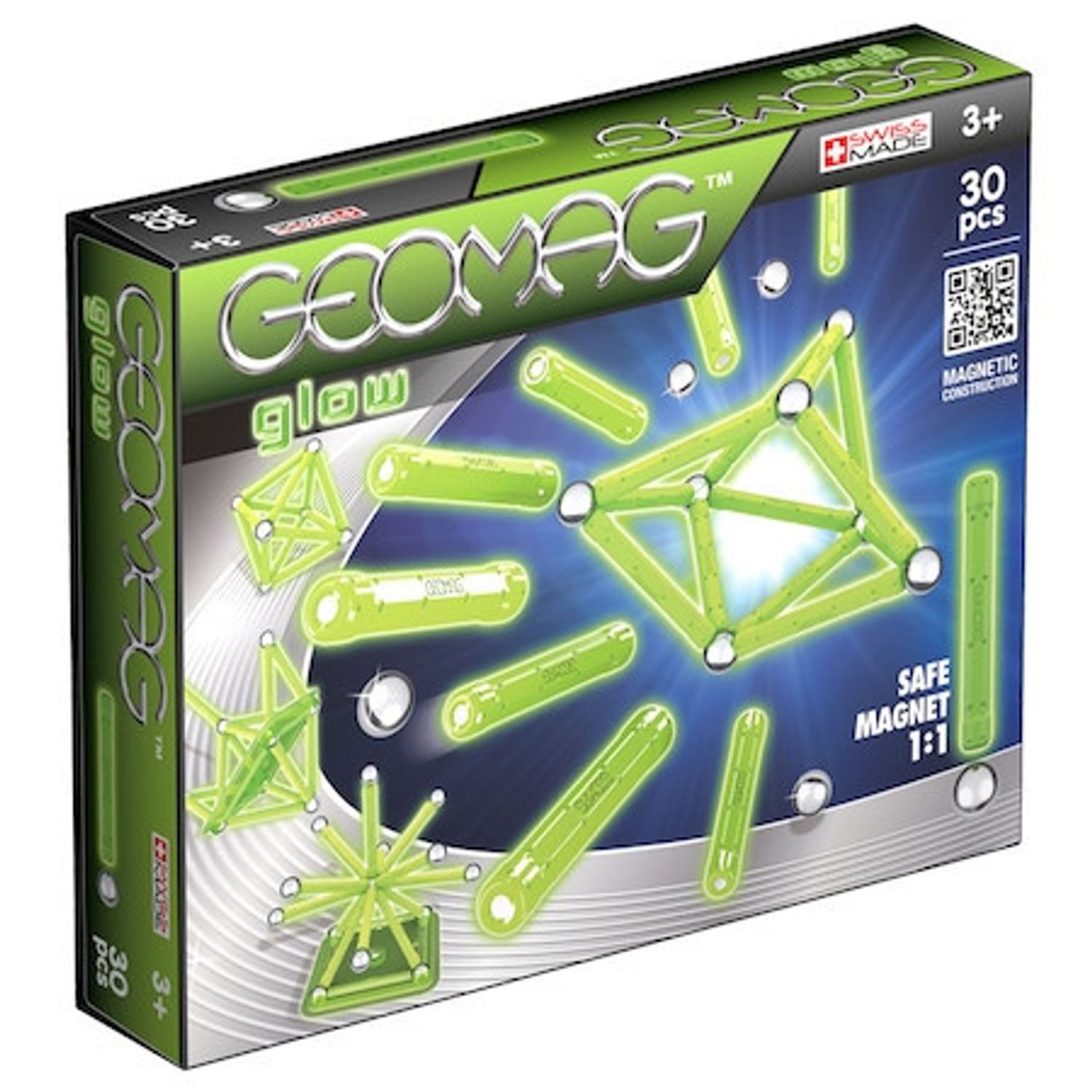 Set de constructie magnetic Geomag, Glow, 30 piese fotografia produsului