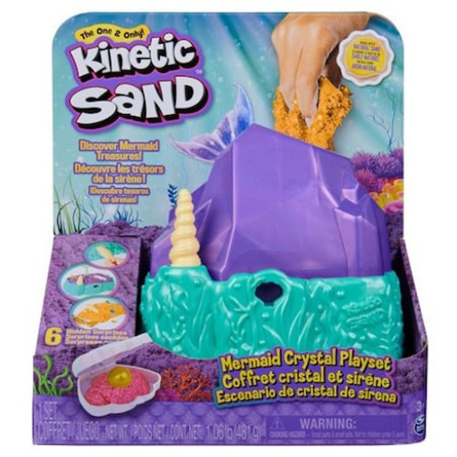 Set de Joaca Kinetic Sand, Mermaid Crystal Planet fotografia produsului
