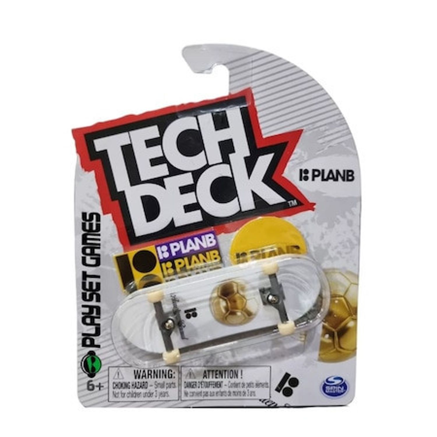 Mini placa skateboard Tech Deck PlanB, Alb, 9 cm fotografia produsului