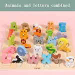 Puzzle din lemn Alfabet si Animale, multicolor fotografia produsului View 15 S