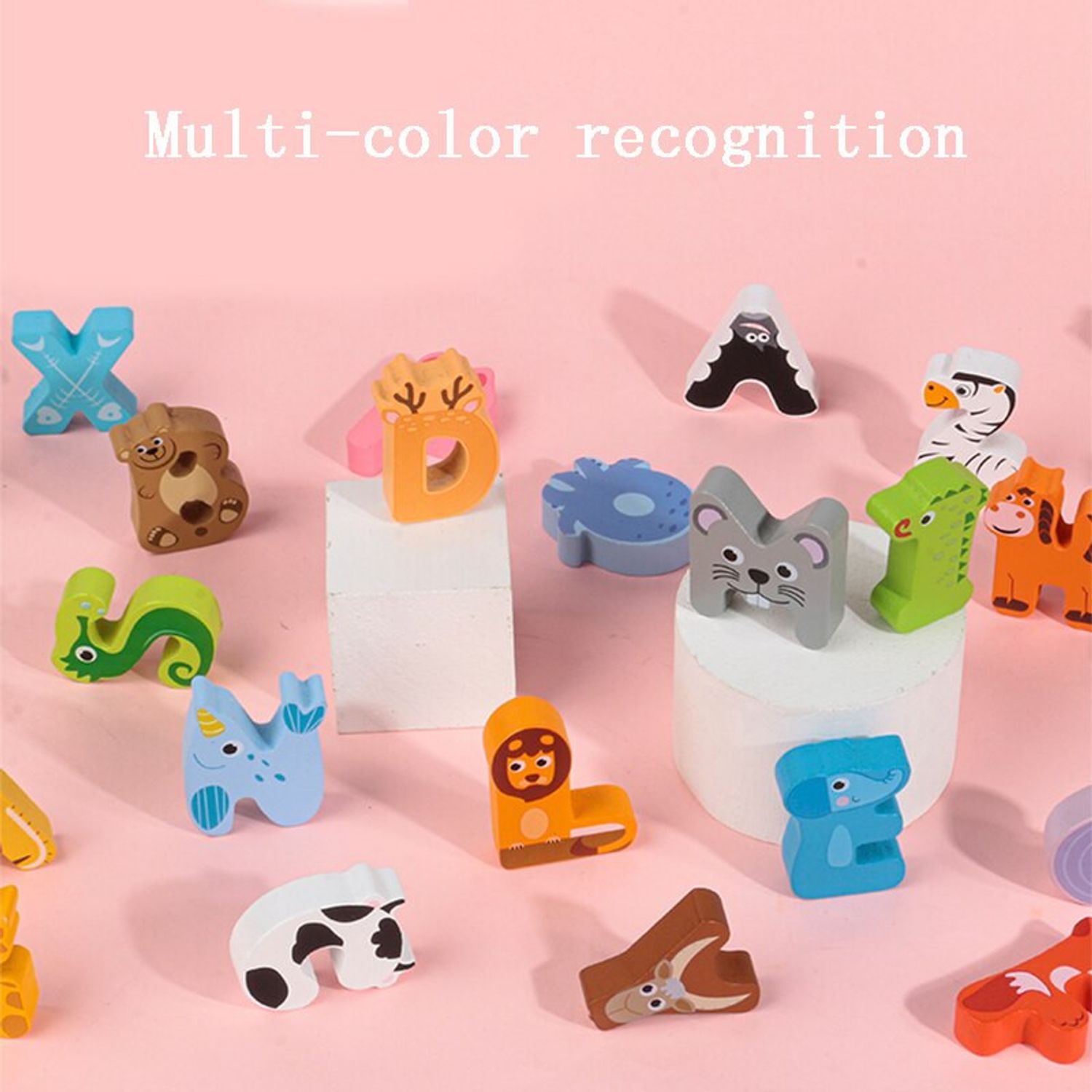 Puzzle din lemn Alfabet si Animale, multicolor fotografia produsului View 13 L