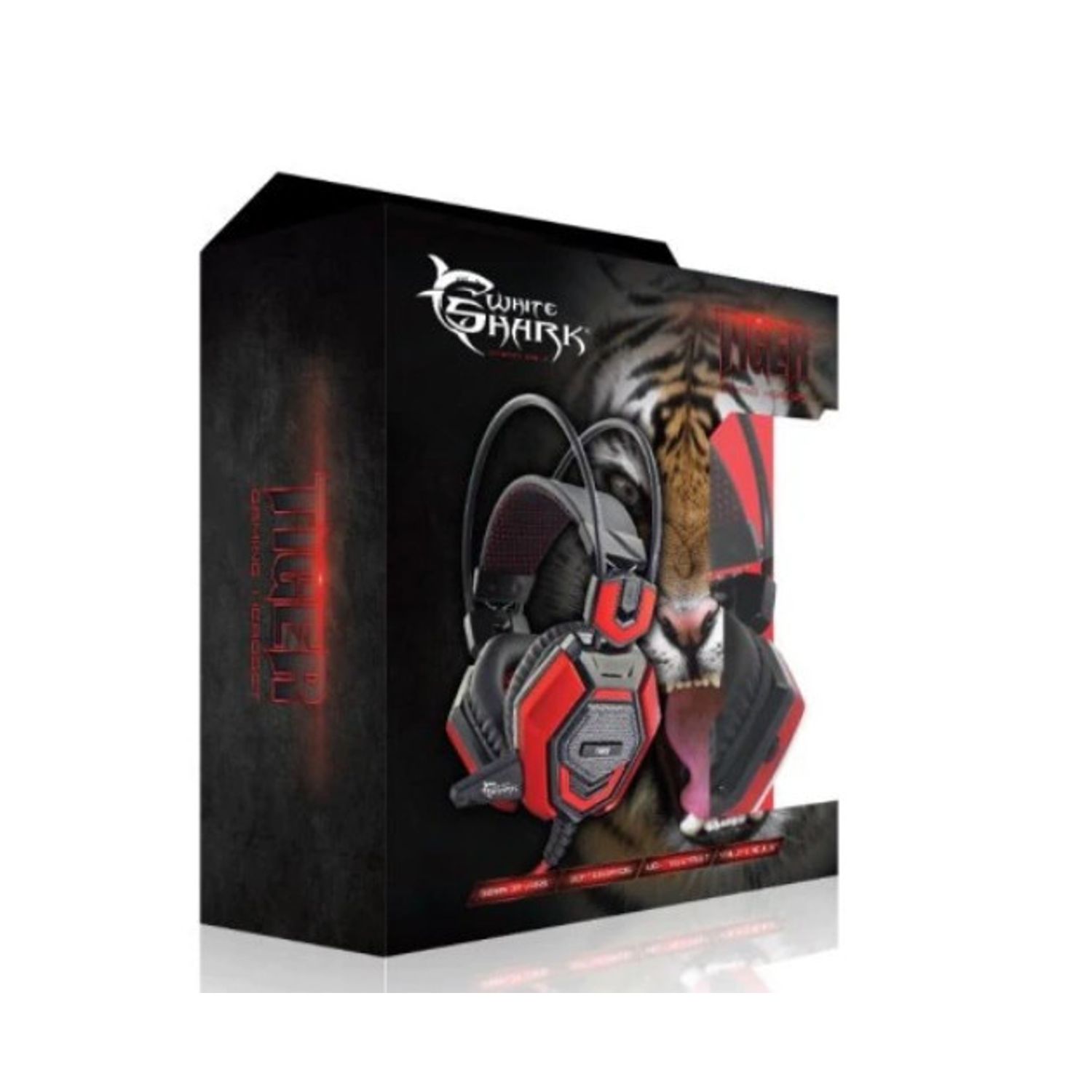 Casti Gaming White Shark TIGER, Negru/Rosu fotografia produsului View 2 L