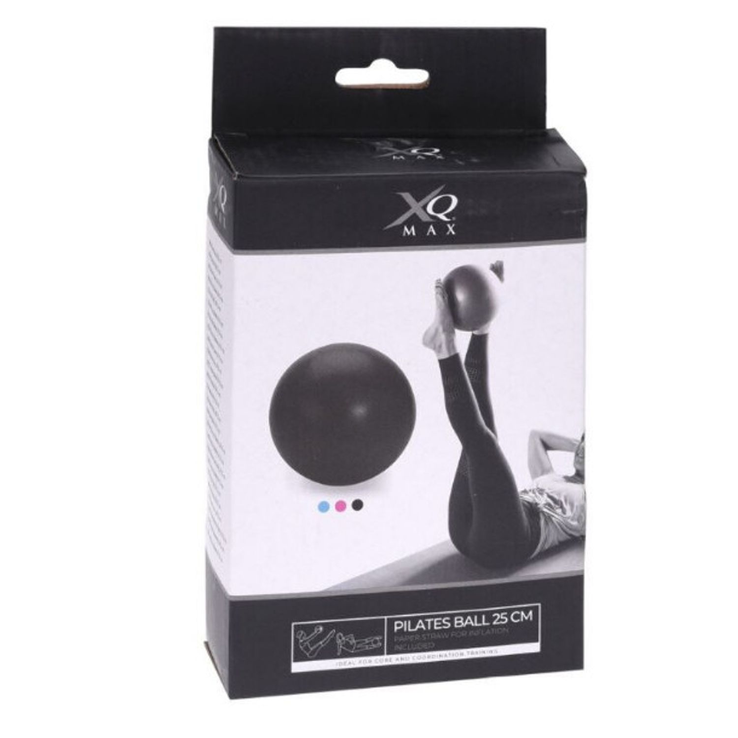 Minge pilates XQ Max, 25 cm, Negru fotografia produsului View 2 L
