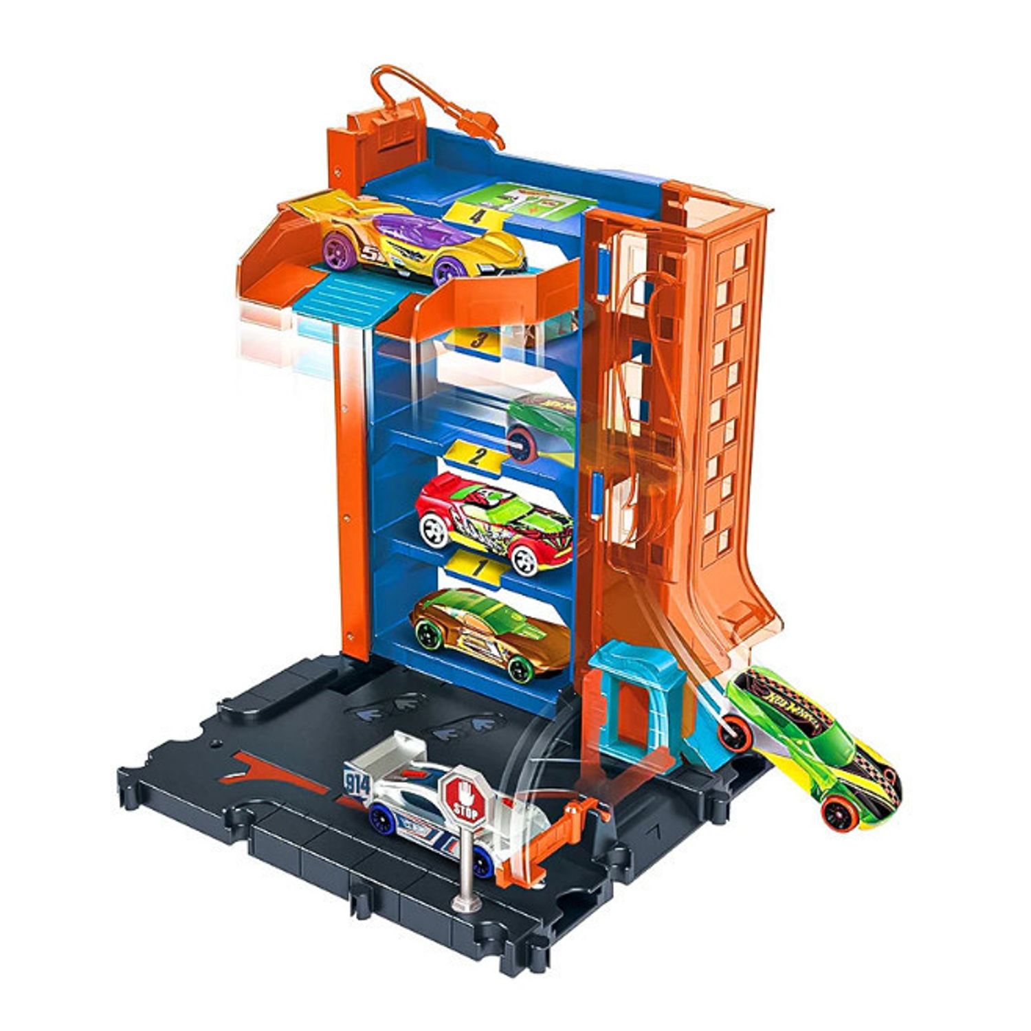 Pista Hot Wheels Downtown Car Park fotografia produsului View 4 L